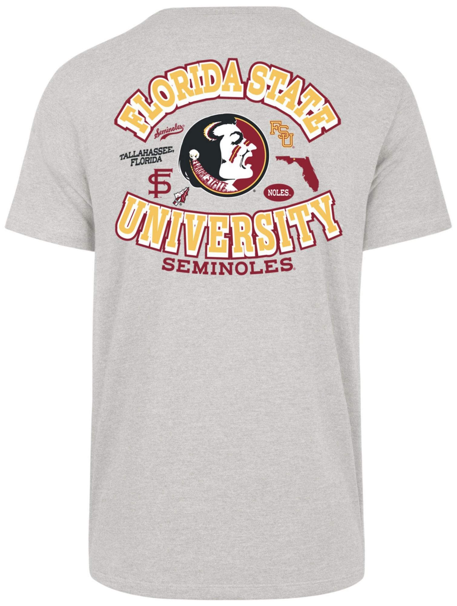 '47 Men's Florida State Seminoles Grey Regional Backer Short Sleeve T-Shirt product image