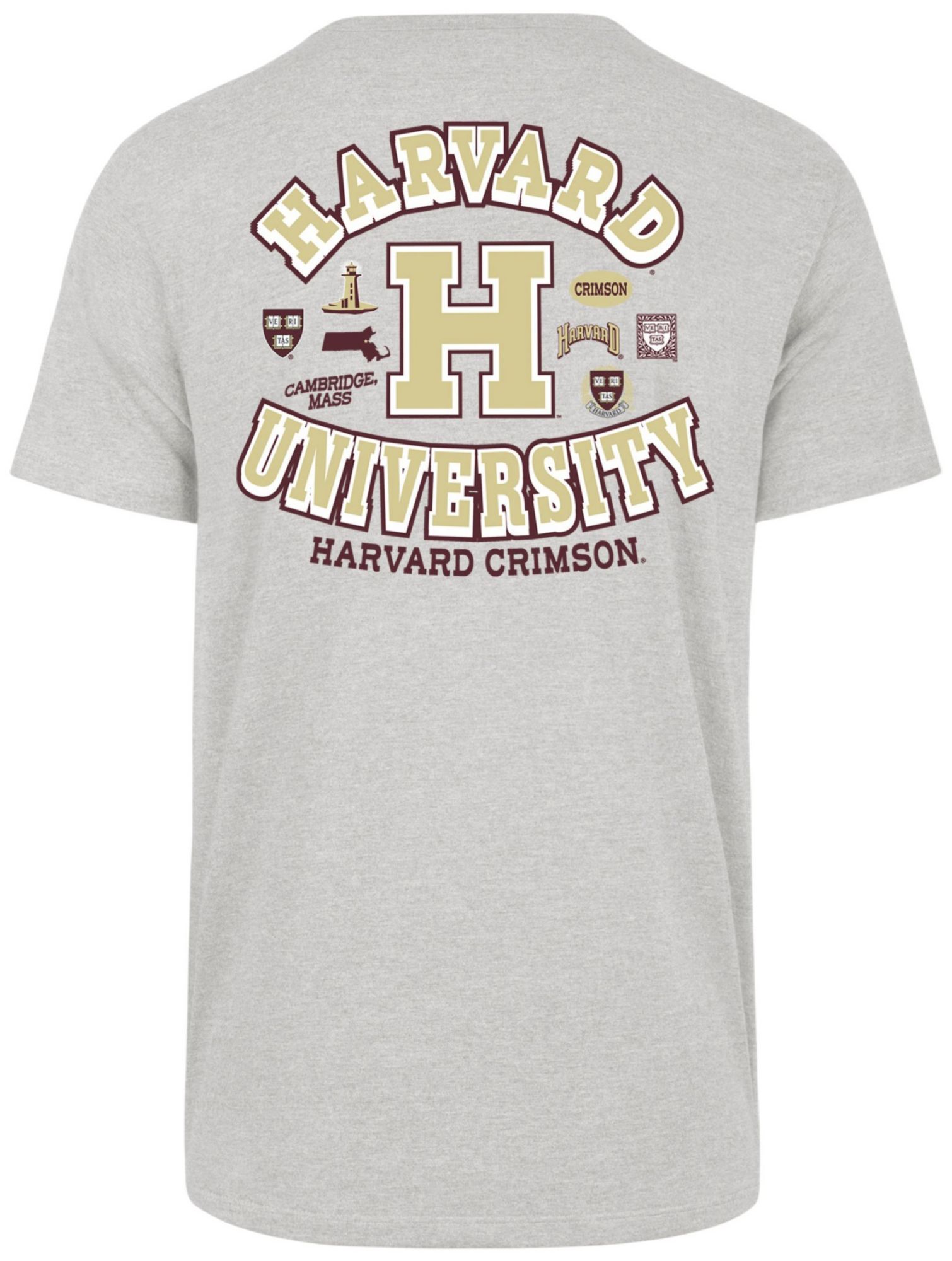 '47 Men's Harvard Crimson Grey Regional Backer Short Sleeve T-Shirt product image