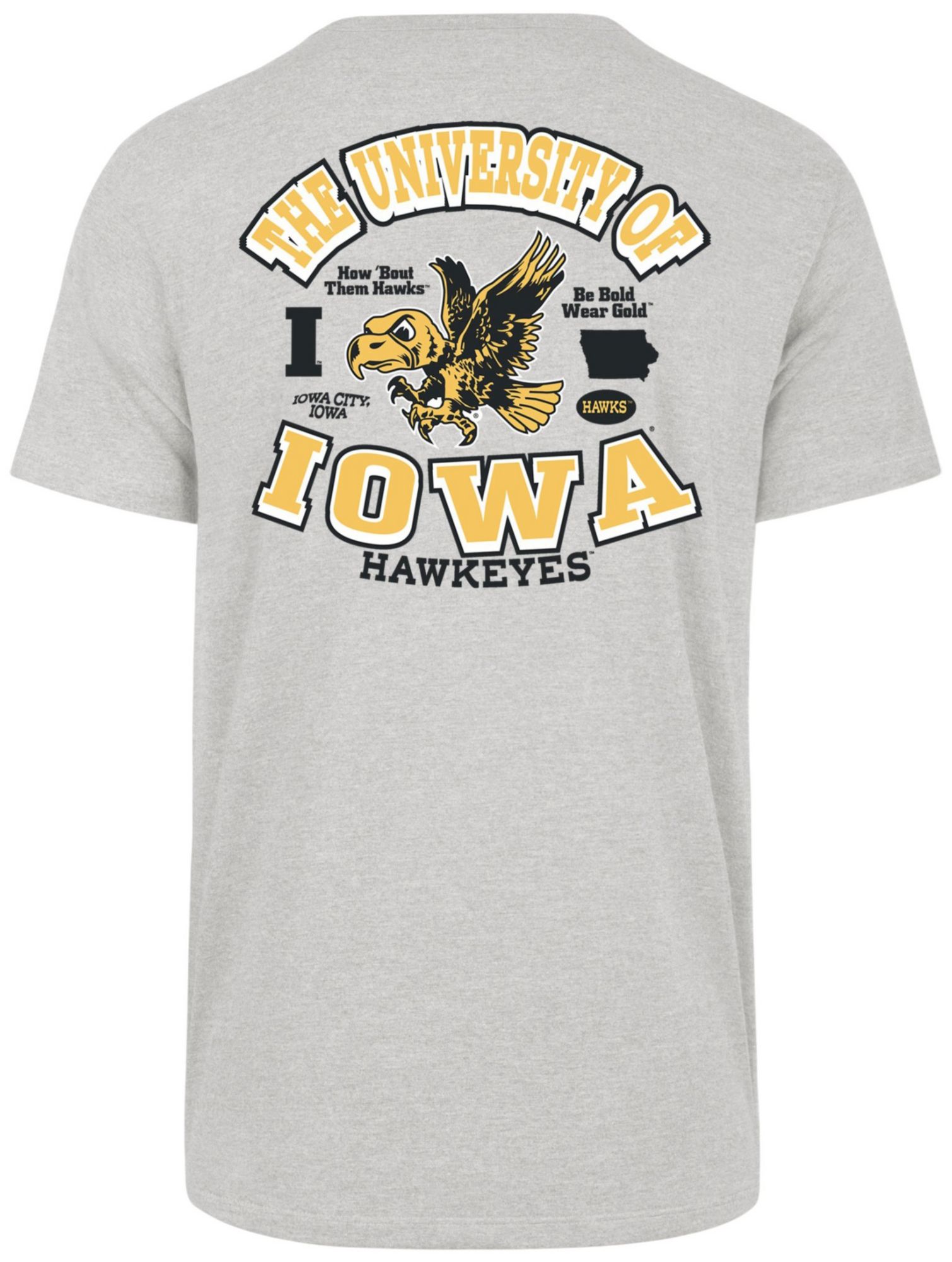 '47 Men's Iowa Hawkeyes Grey Regional Backer Short Sleeve T-Shirt product image