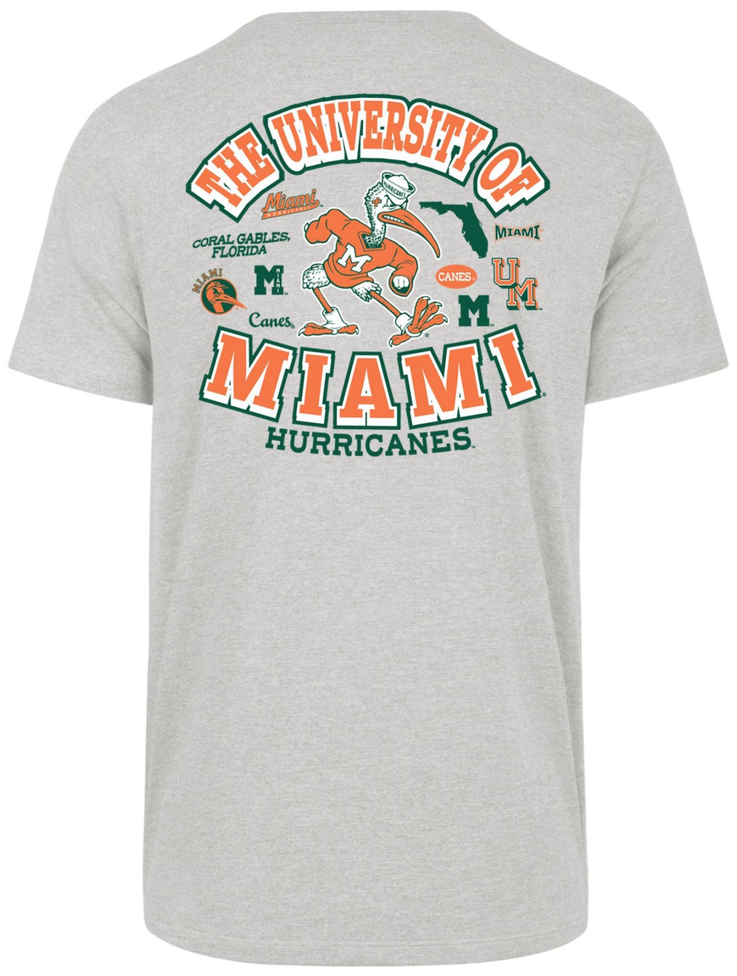 '47 Men's Miami Hurricanes Grey Regional Backer Short Sleeve T-Shirt product image