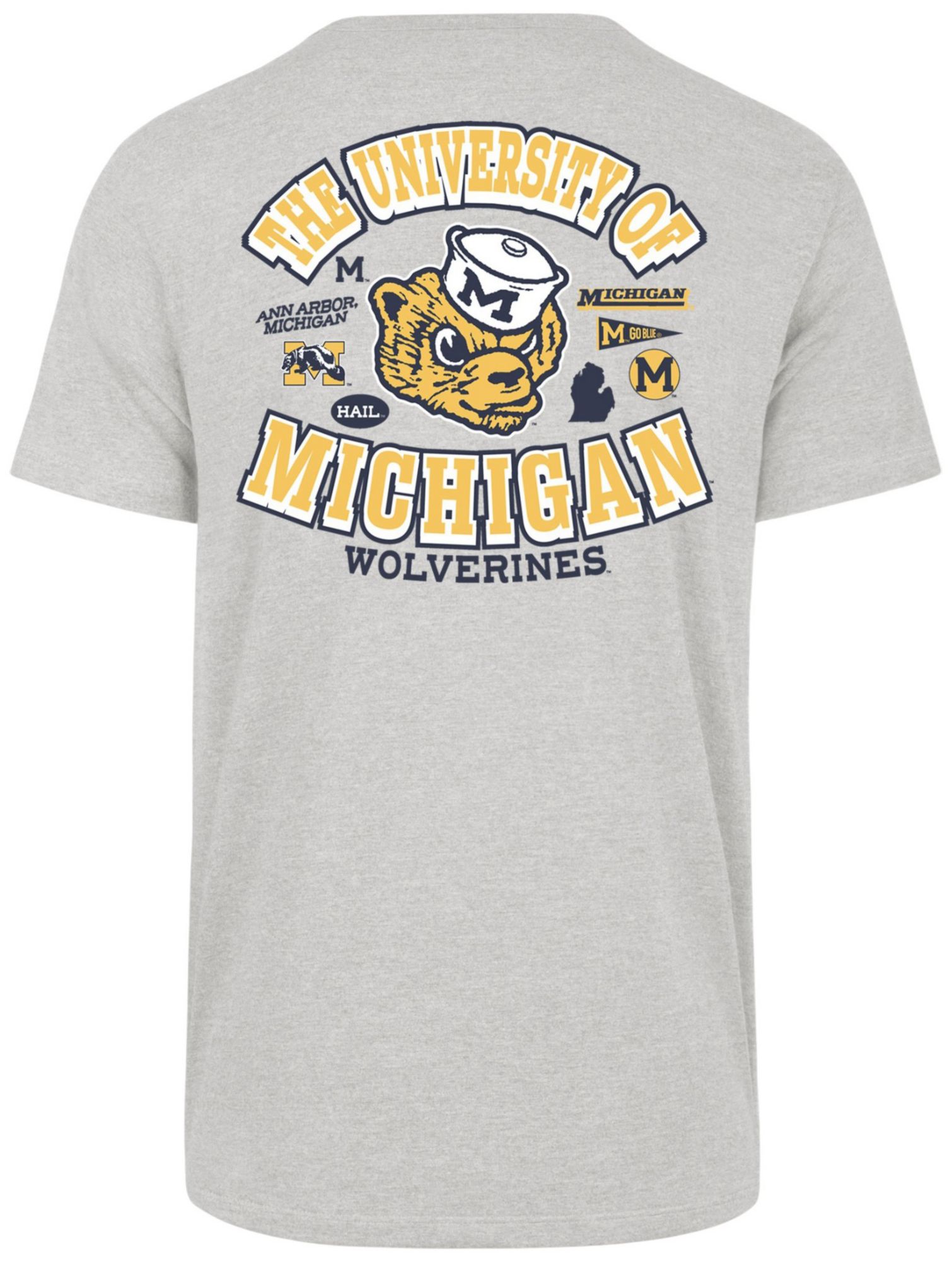 '47 Men's Michigan Wolverines Grey Regional Backer Short Sleeve T-Shirt product image