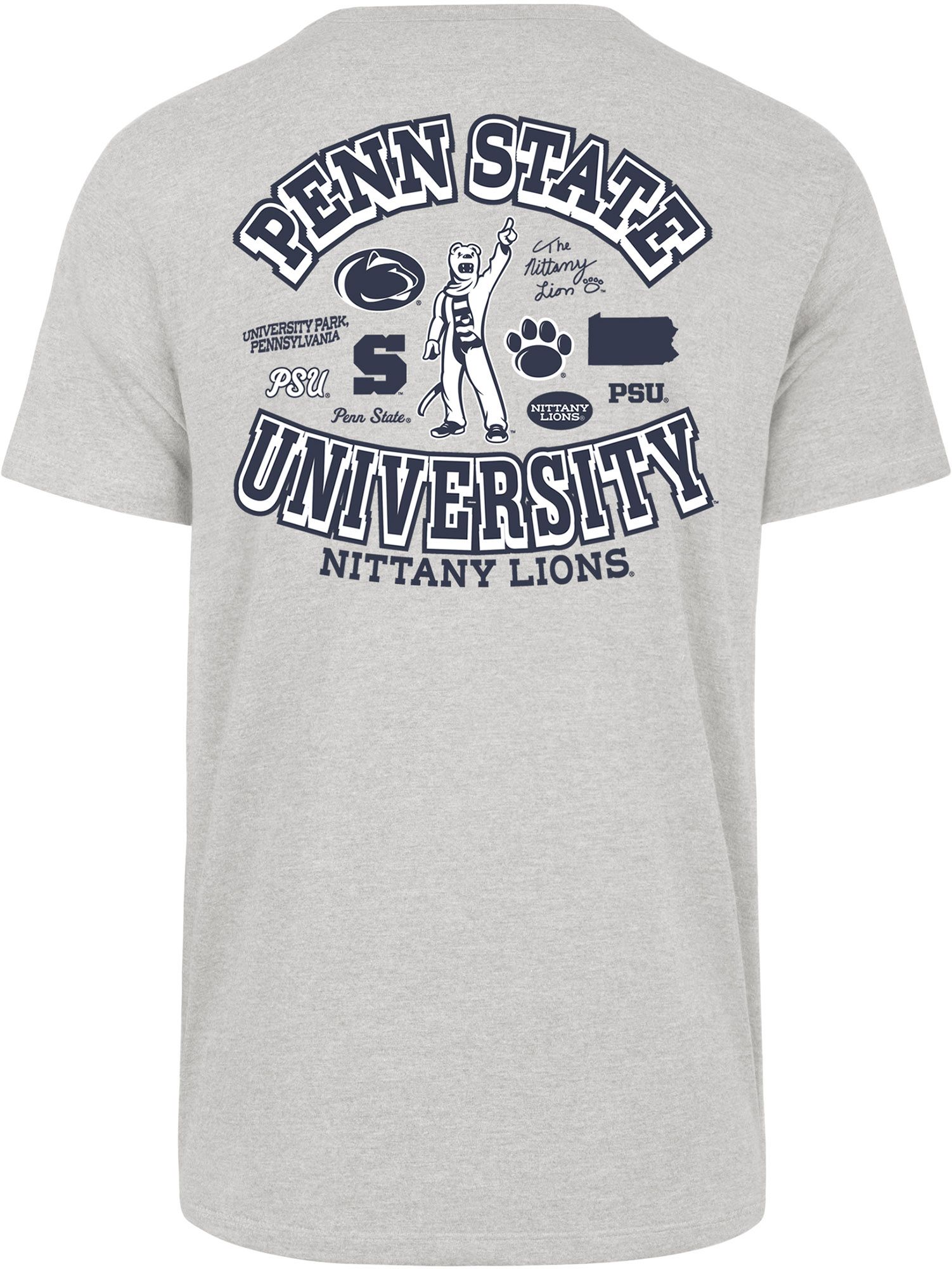 '47 Men's Penn State Nittany Lions Grey Regional Backer Short Sleeve T-Shirt product image