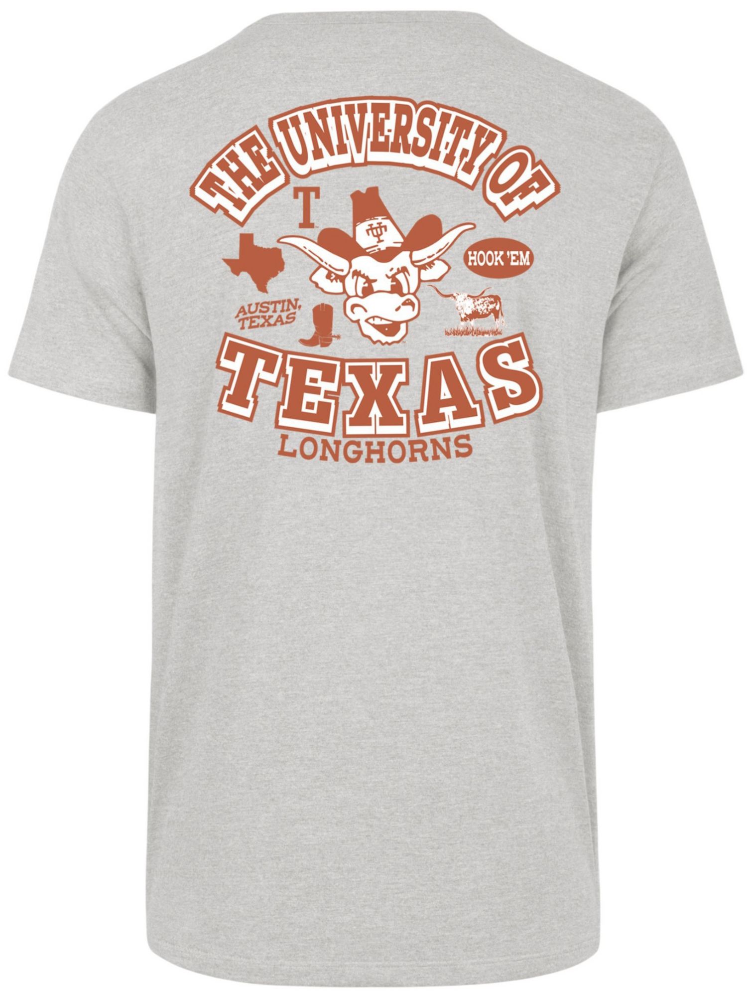 '47 Men's Texas Longhorns Grey Regional Backer Short Sleeve T-Shirt product image