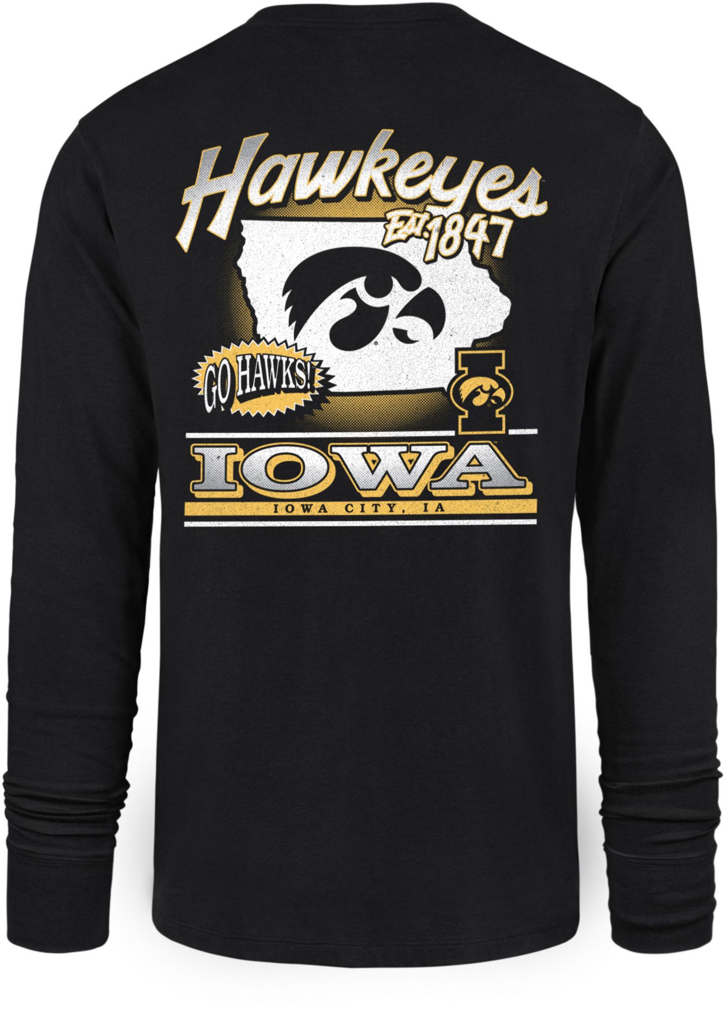 '47 Men's Iowa Hawkeyes Black Regional Backer Long Sleeve T-Shirt product image