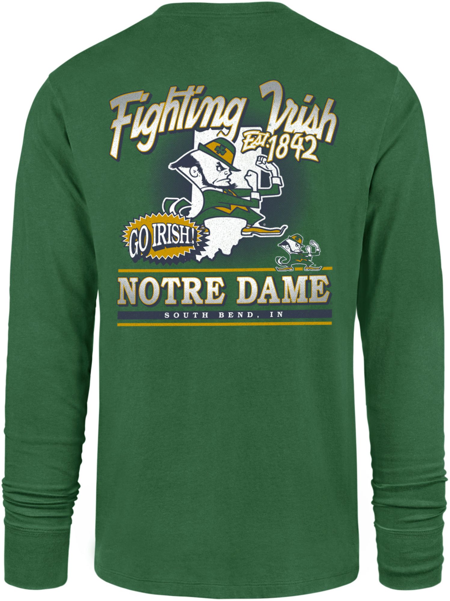 '47 Men's Notre Dame Fighting Irish Green Regional Backer Long Sleeve T-Shirt product image