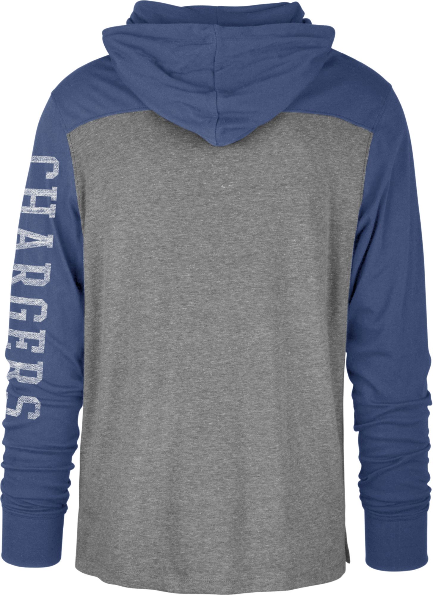 47 Men's Los Angeles Chargers Grey Hooded Long Sleeve Shirt - Big 