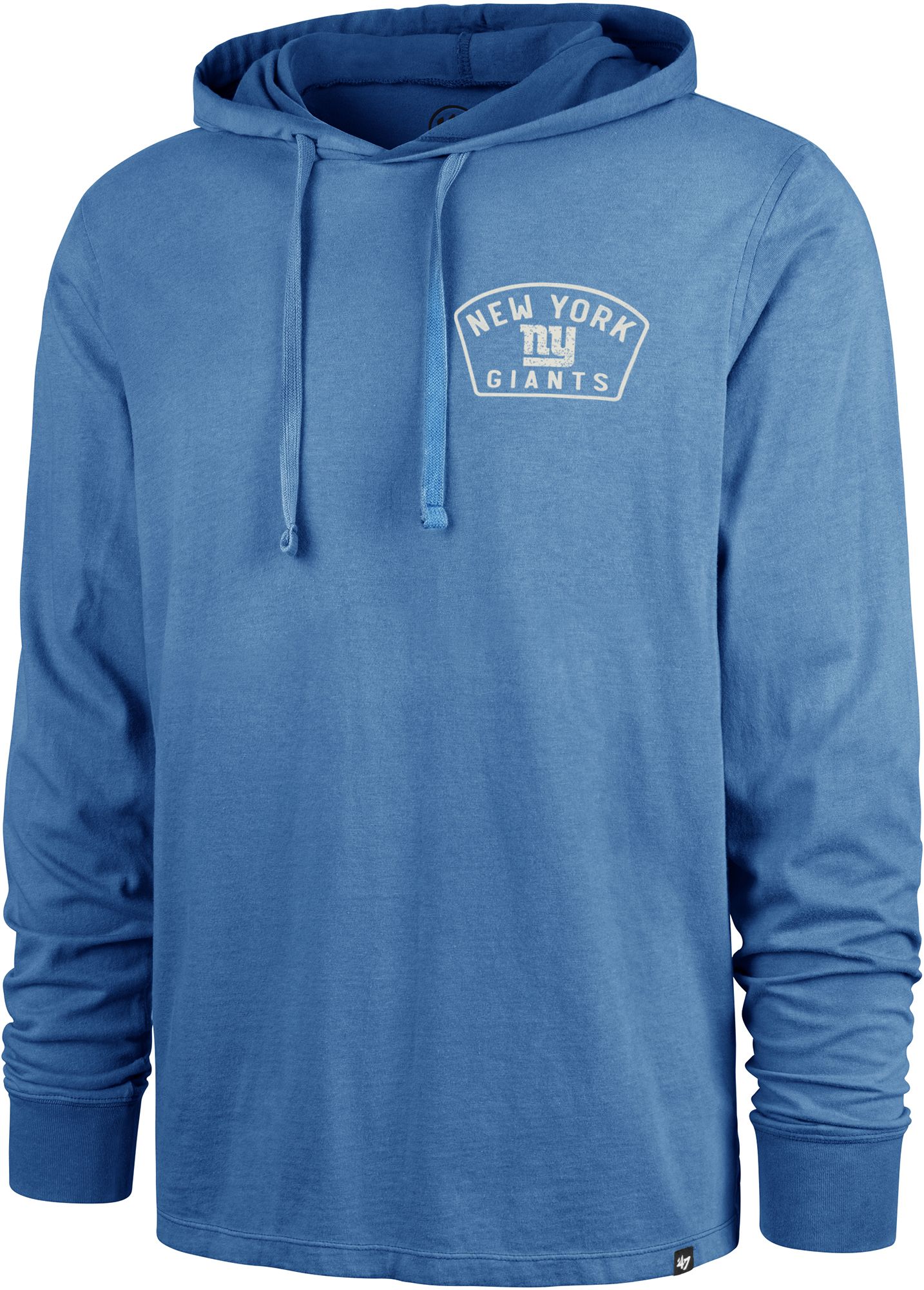 '47 Men's New York Giants Blue Overhand Long Sleeve Hoodie T-Shirt product image