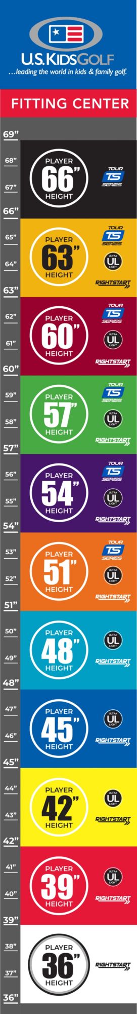U.S. Kids Golf Tour Series 6 66'' 10 Club Stand Set product image