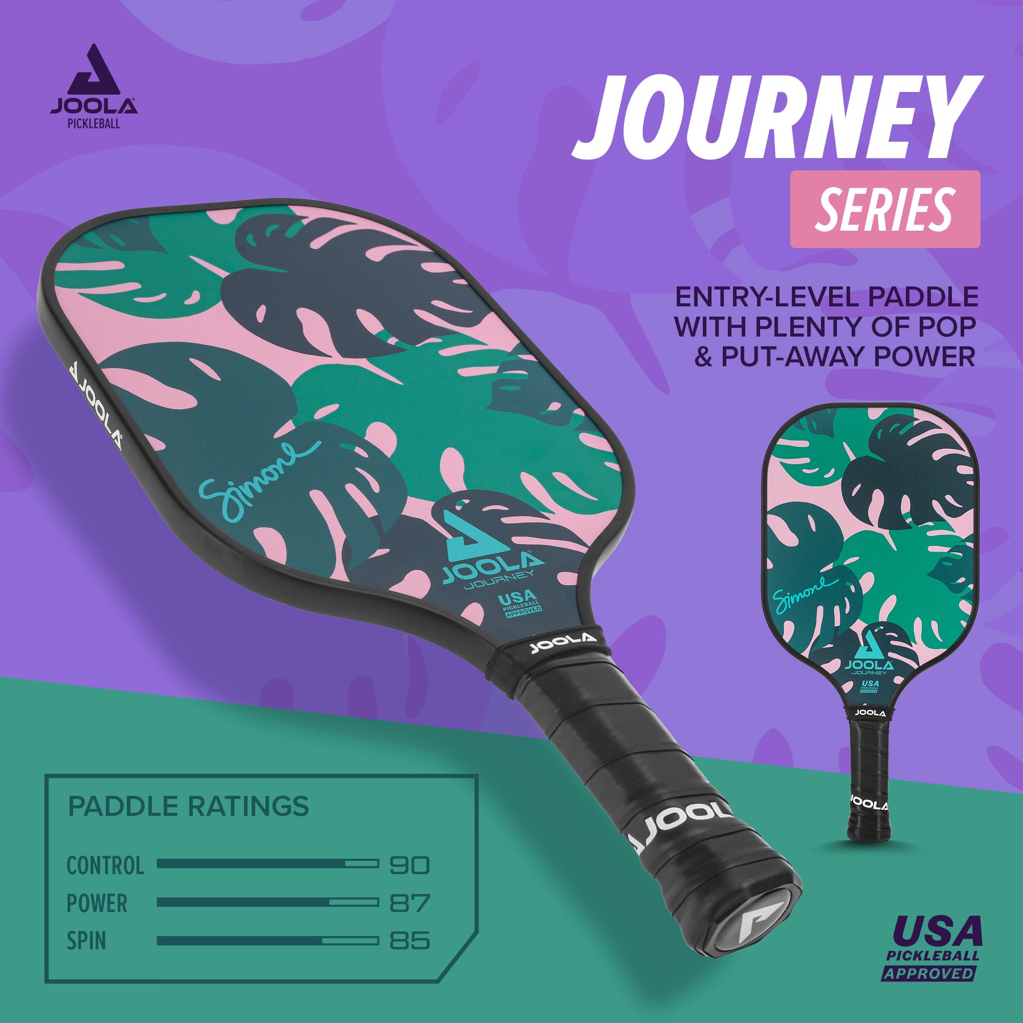 JOOLA Journey Monstera Leaves Pickleball Paddle