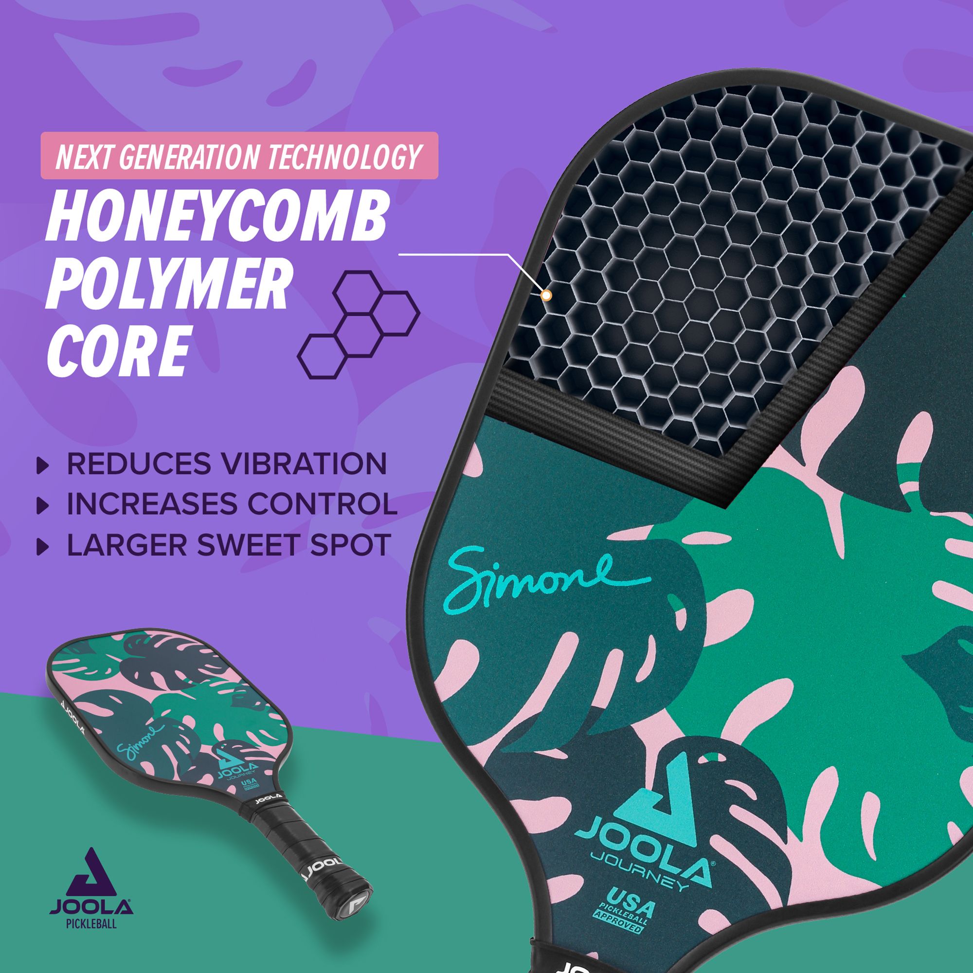 JOOLA Journey Monstera Leaves Pickleball Paddle