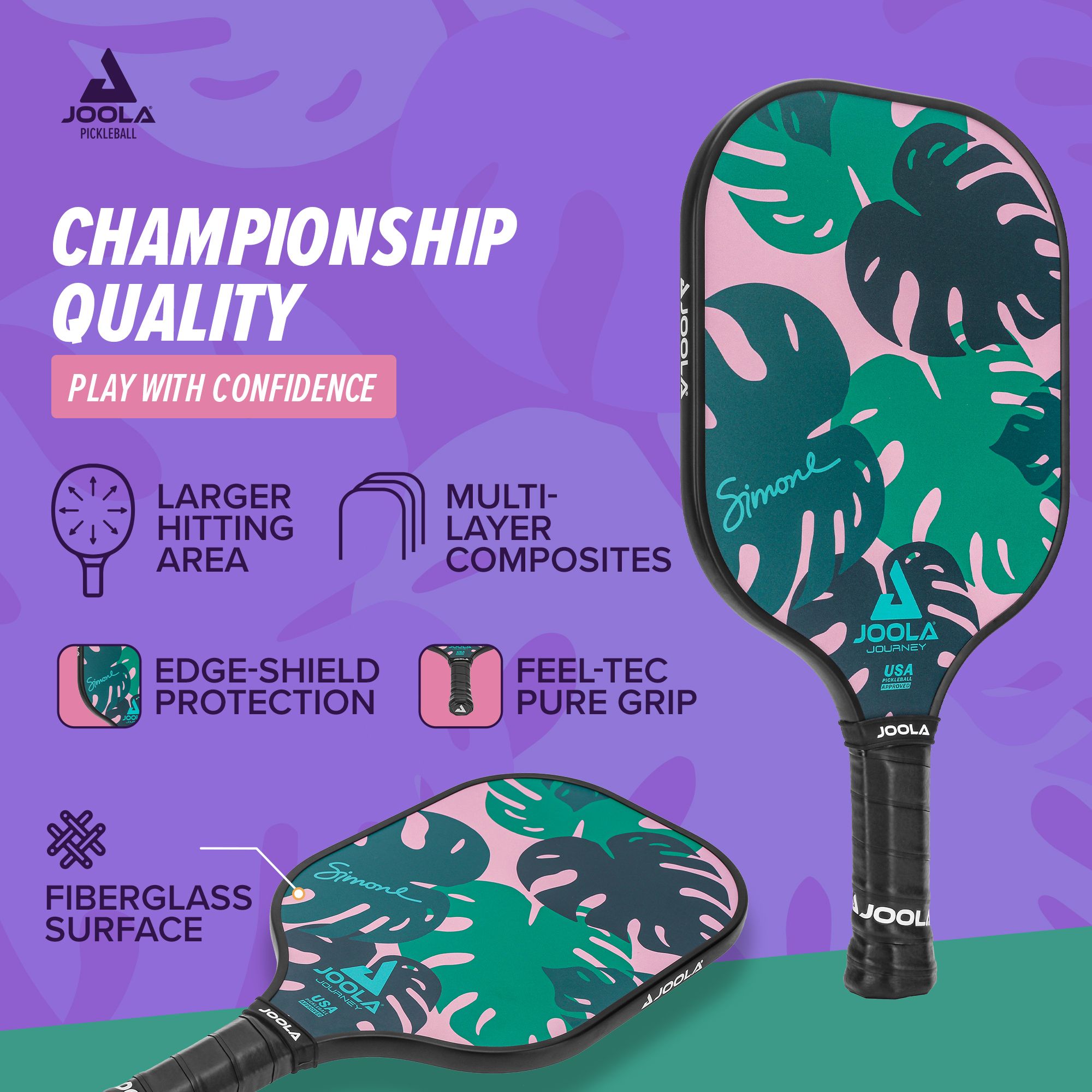 JOOLA Journey Monstera Leaves Pickleball Paddle