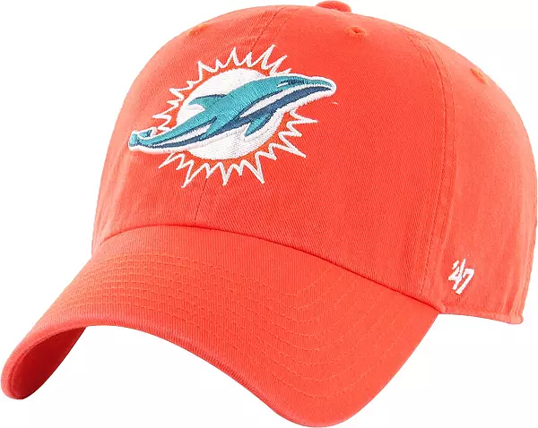 47 Men's Miami Dolphins Clean Up Orange Adjustable Hat