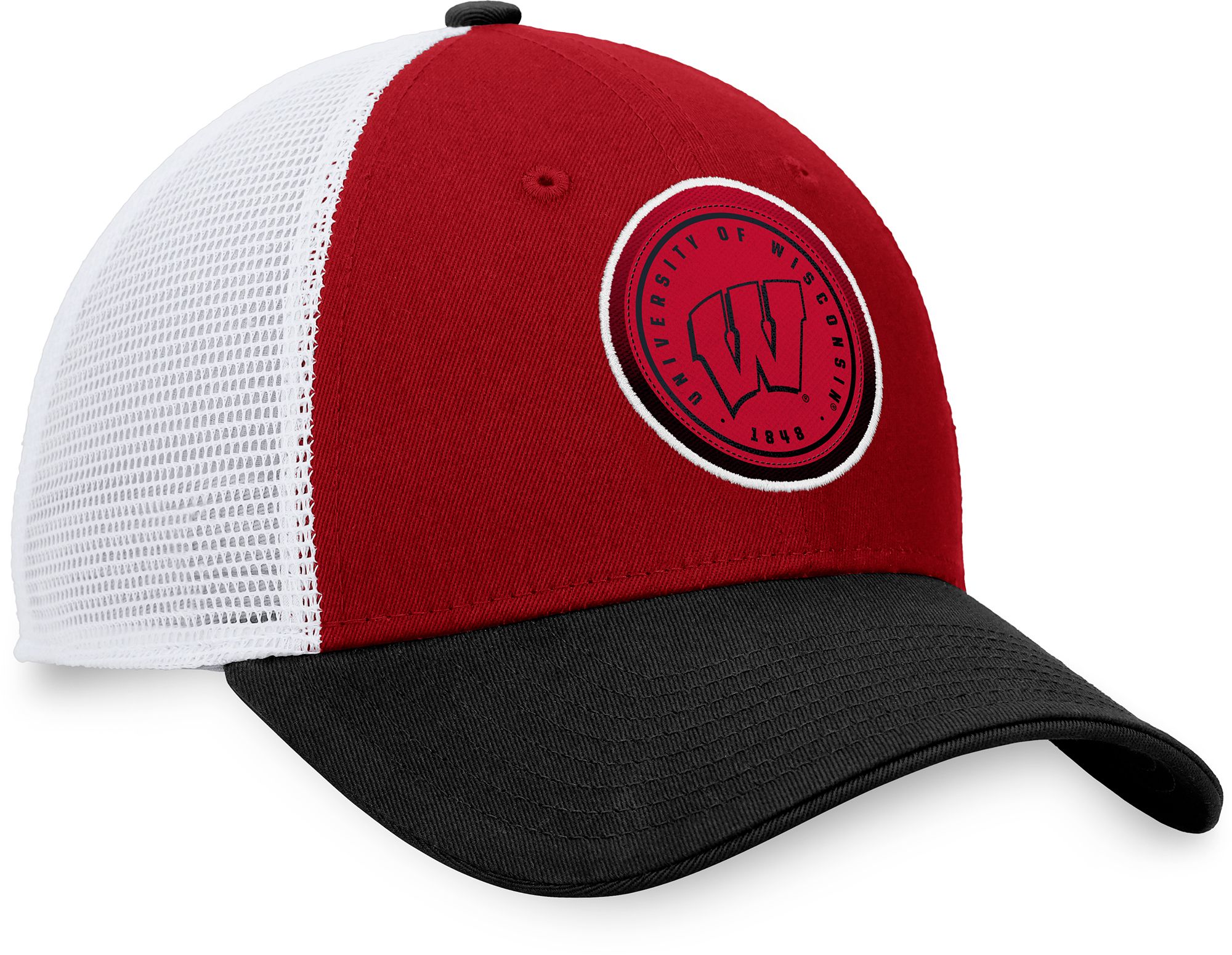 Top of the World Men's Wisconsin Badgers Red/White Iconic Adjustable Trucker Hat product image