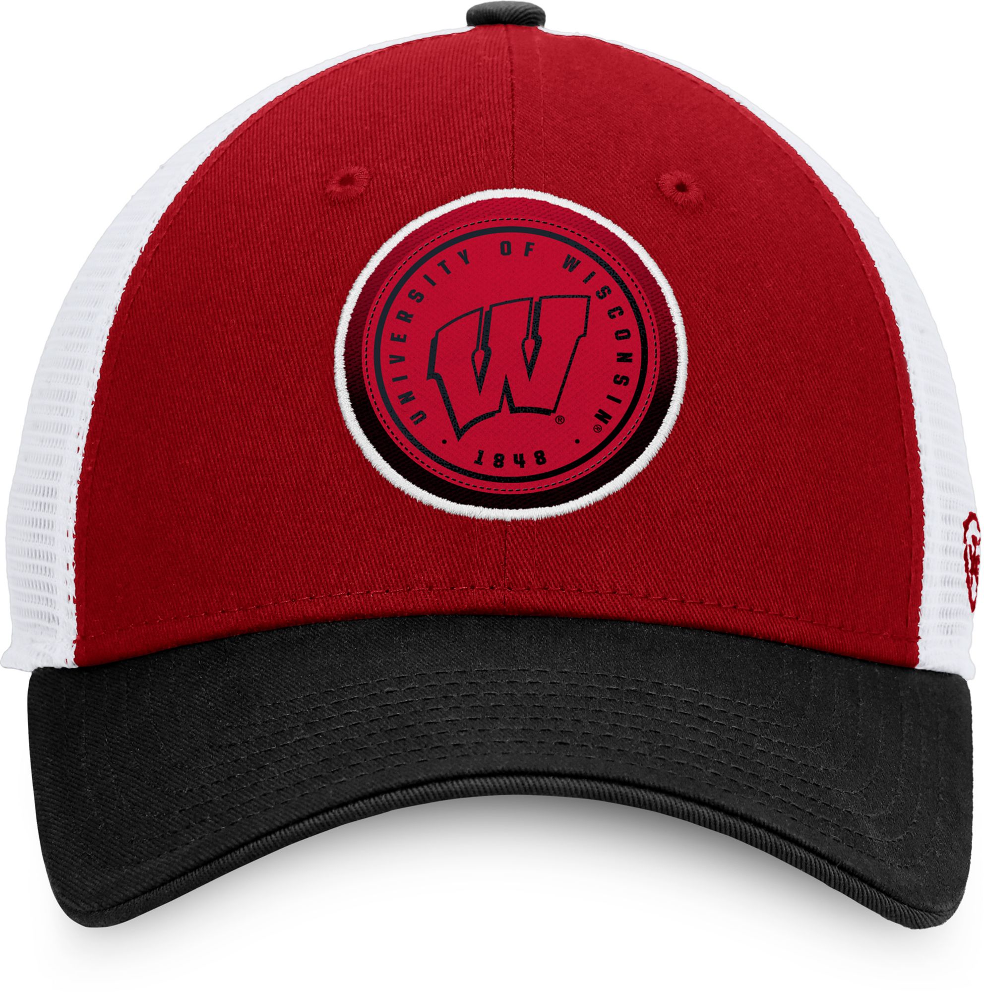 Top of the World Men's Wisconsin Badgers Red/White Iconic Adjustable Trucker Hat product image