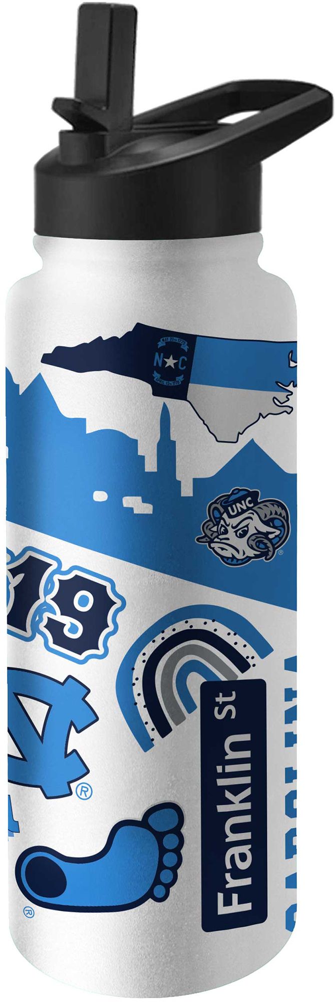 Logo Brands North Carolina Tar Heels 34 oz. Stainless Steel Native Quencher Water Bottle product image
