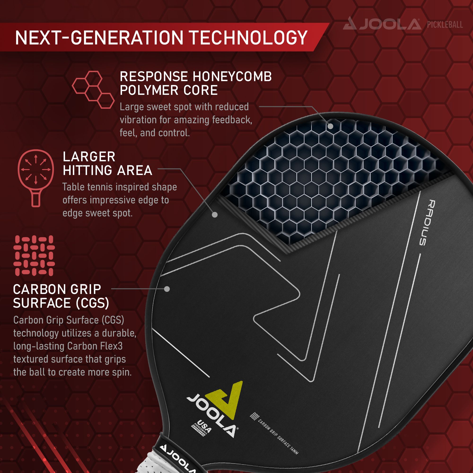 JOOLA Radius CGS 14mm Pickleball Paddle product image