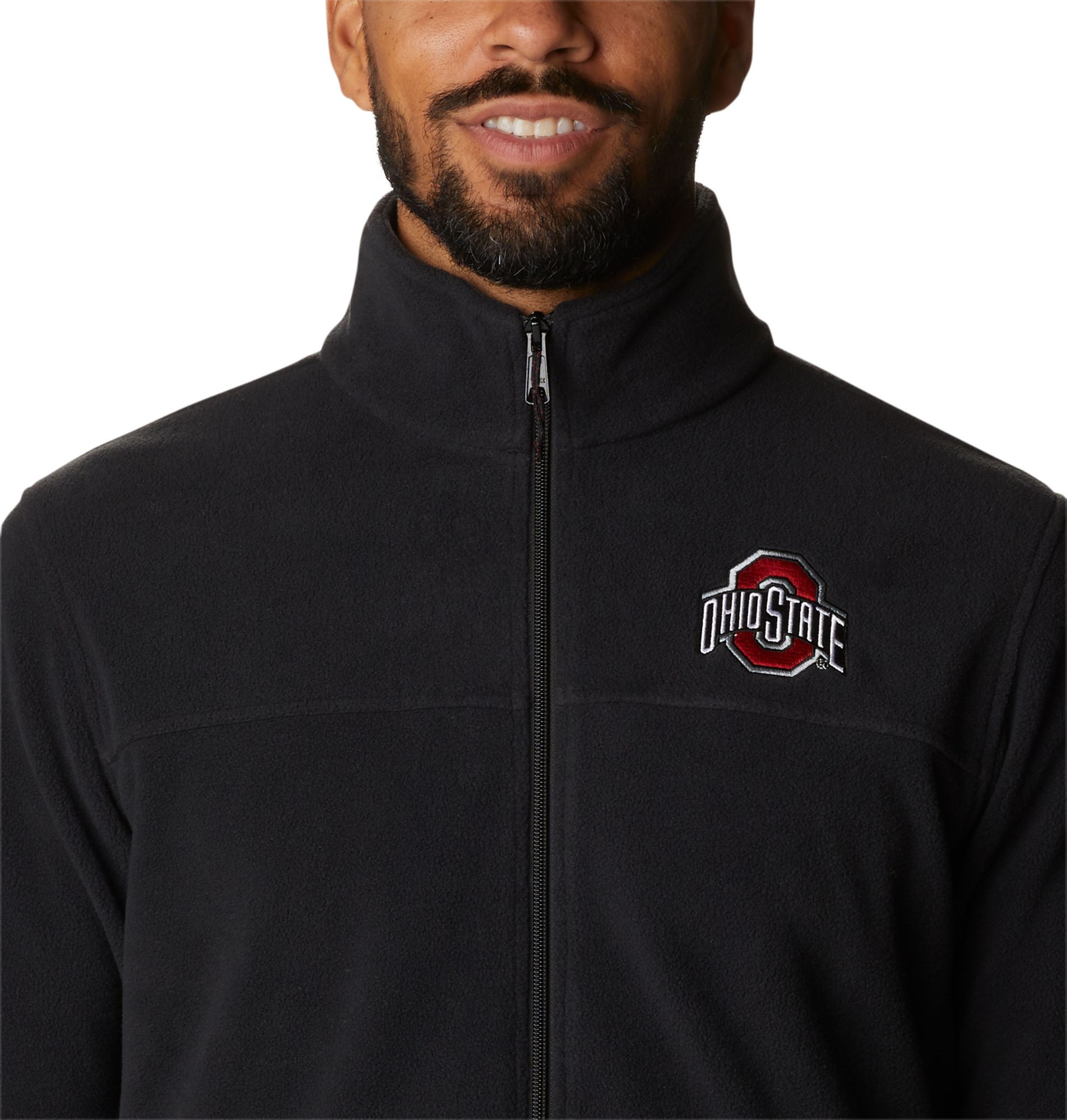 Columbia Men's Ohio State Buckeyes Black Flanker Full-Zip Fleece Jacket product image