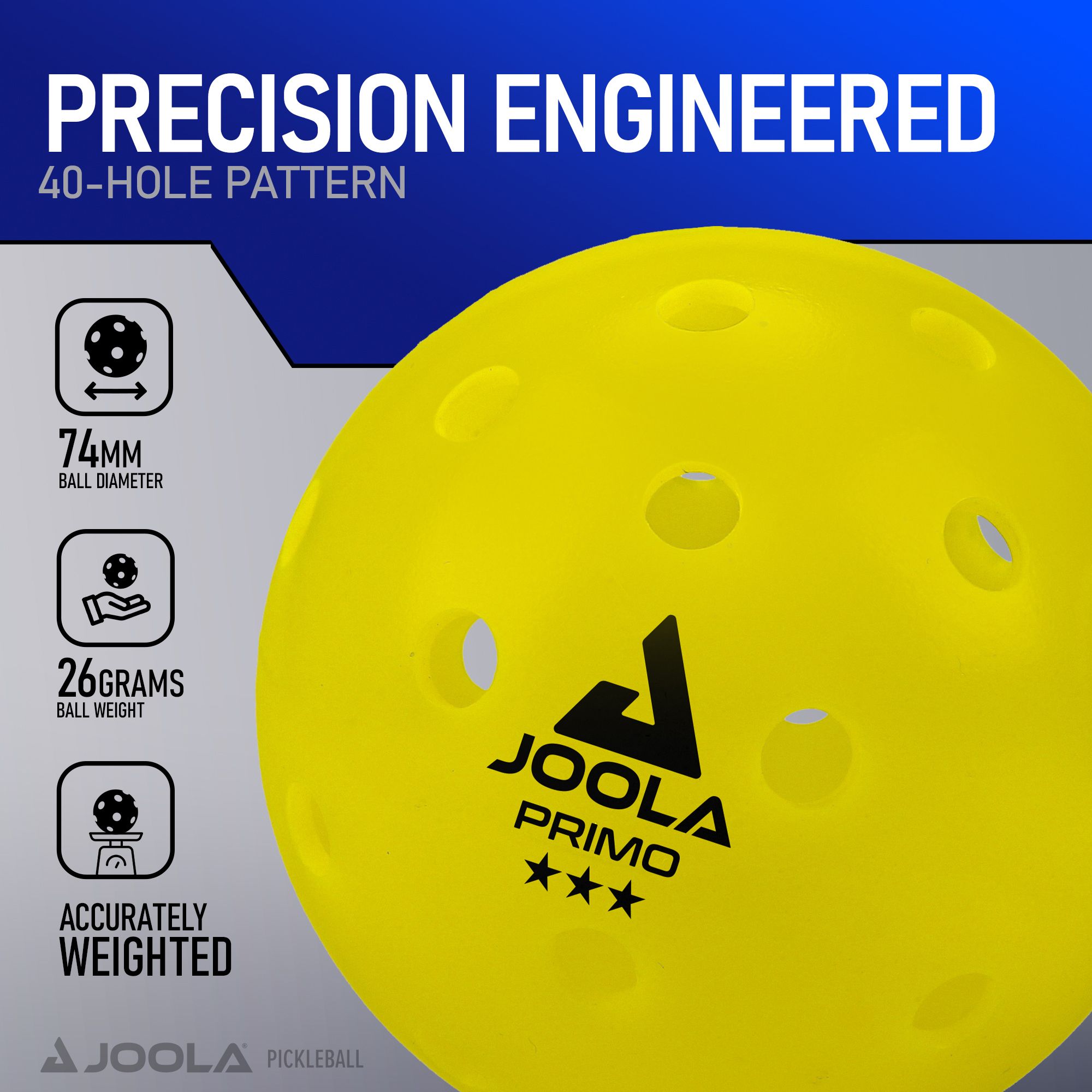 JOOLA Primo Indoor and Outdoor Pickleball Balls - 4 Pack product image