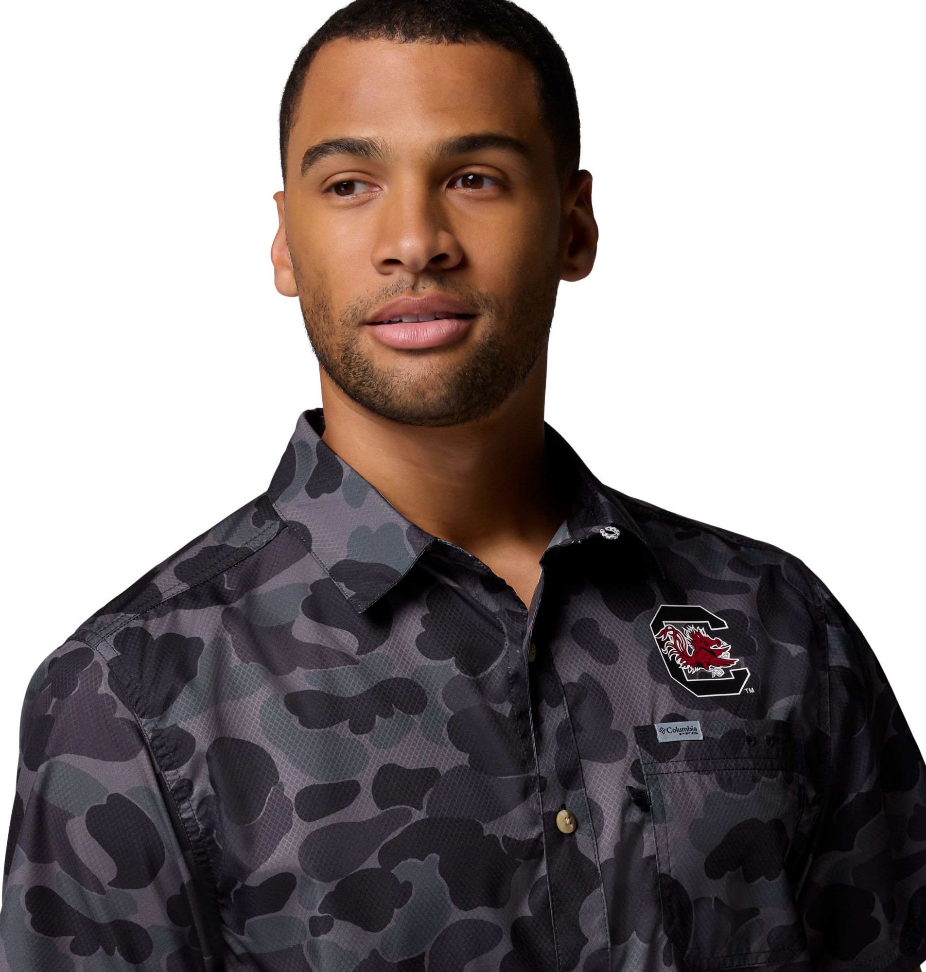 Columbia Men's South Carolina Gamecocks Camo Super Slack Tide Button Down Shirt product image