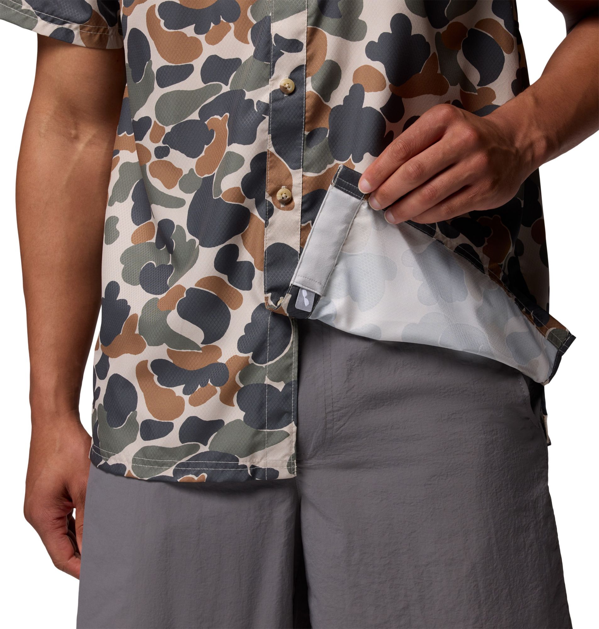 Columbia Men's LSU Tigers Camo Super Slack Tide Button Down Shirt product image