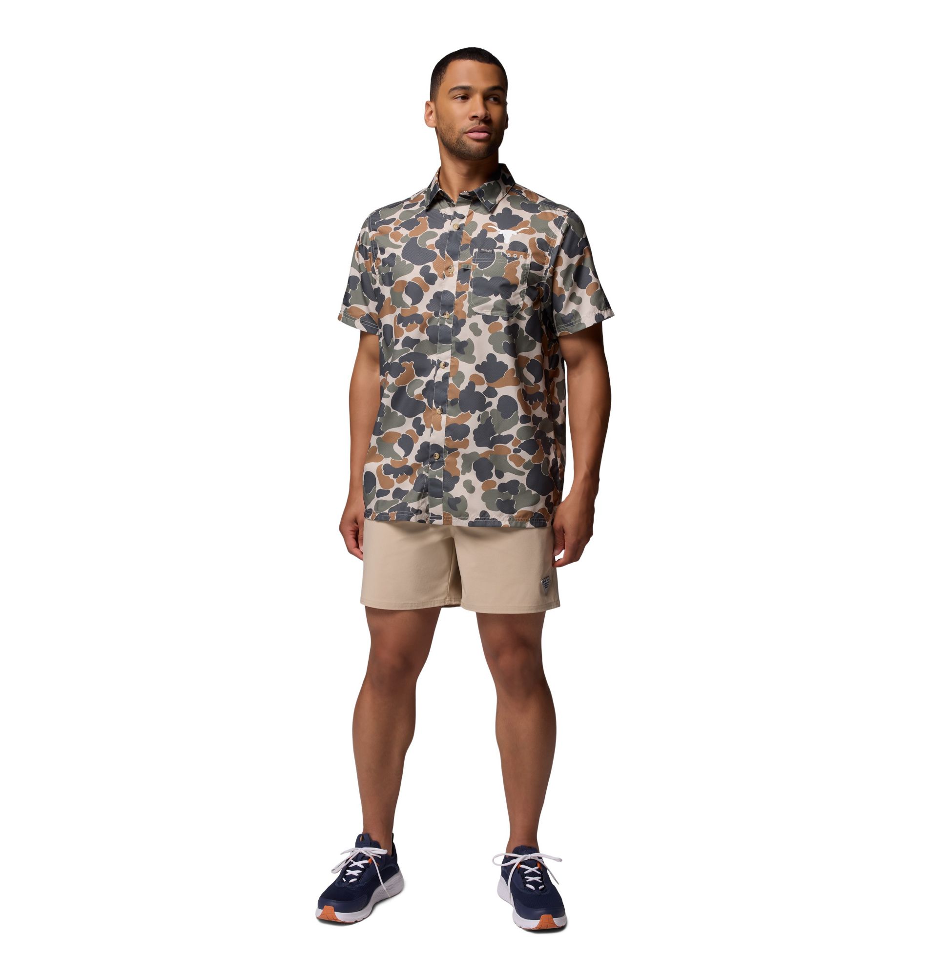 Columbia Men's Texas Longhorns Camo Super Slack Tide Button Down Shirt product image