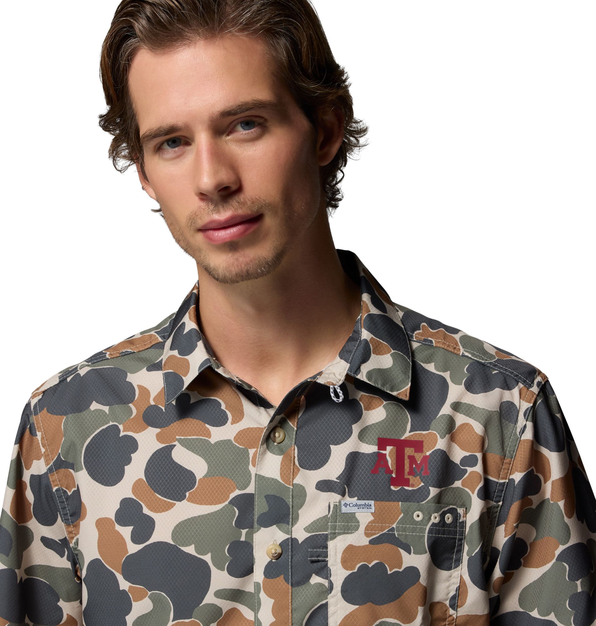 Columbia Men's Texas A&M Aggies Camo Super Slack Tide Button Down Shirt product image