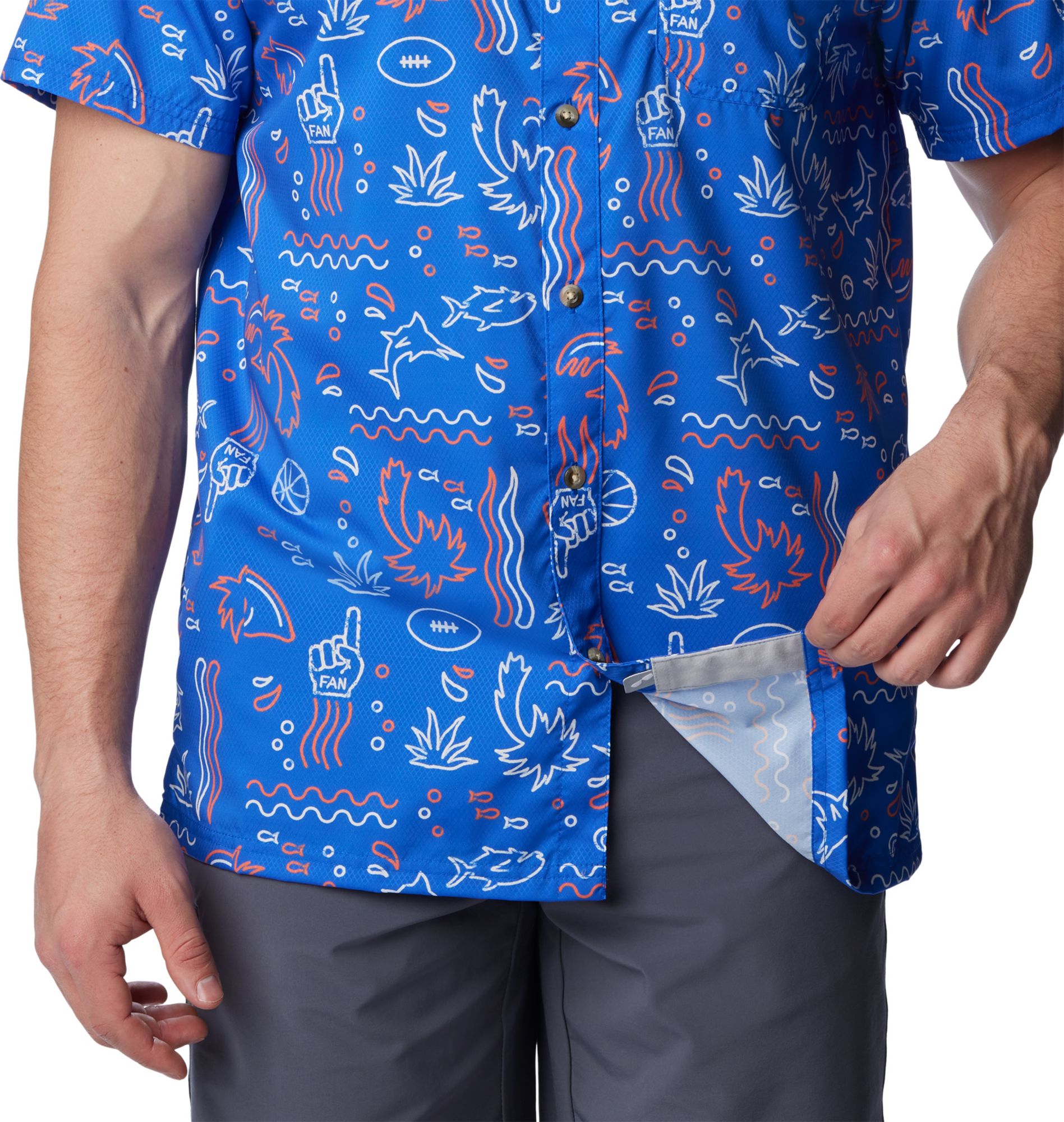 Columbia Men's Florida Gators Blue Super Slack Button Down Shirt product image
