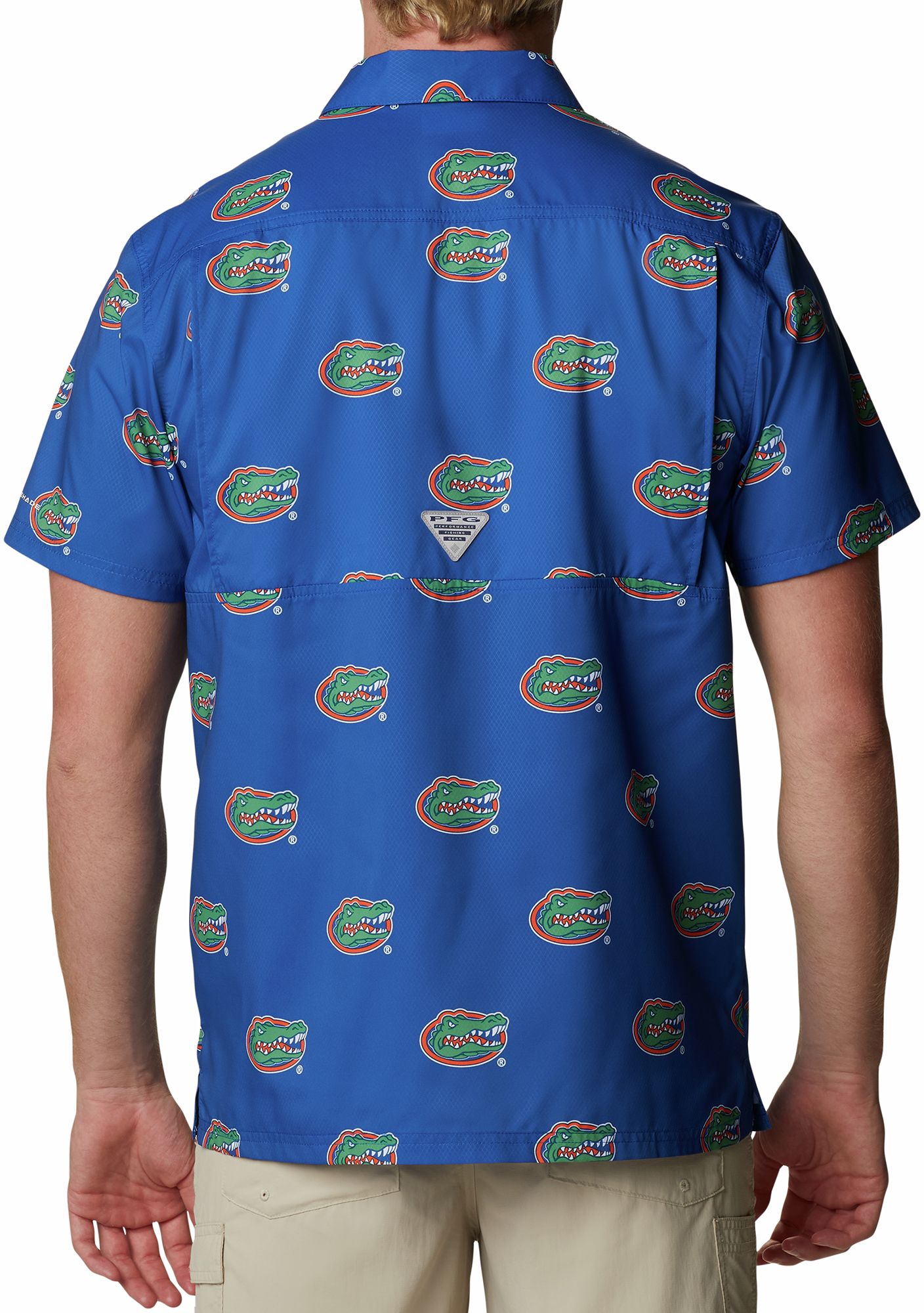 Columbia Men's Florida Gators Blue CLG Super Slack Tide™ Short Sleeve Shirt