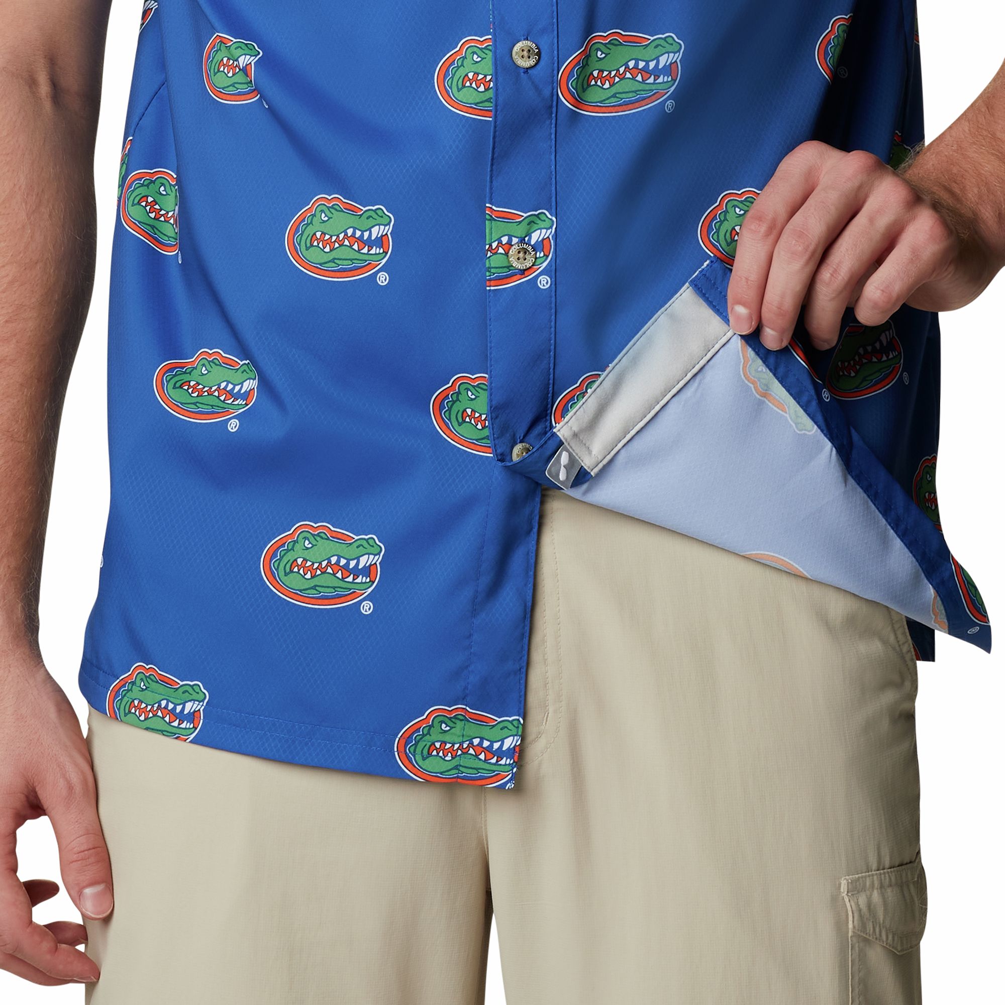 Columbia Men's Florida Gators Blue CLG Super Slack Tide™ Short Sleeve Shirt