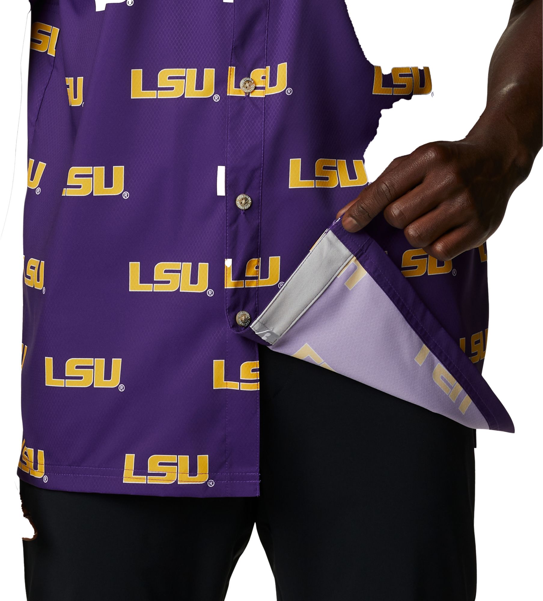 Columbia Men's LSU Tigers Purple Super Slack Button Down Shirt product image