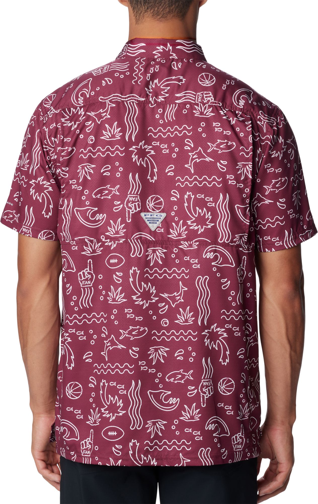 Columbia Men's Florida State Seminoles Garnet Super Slack Button Down Shirt