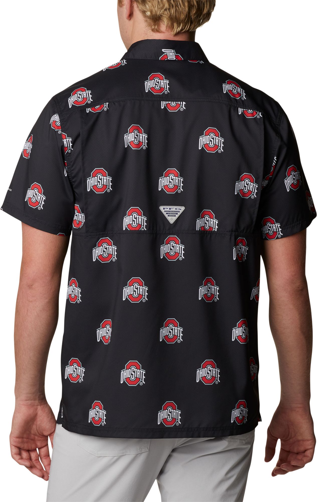 Columbia Men's Ohio State Buckeyes Black Slack Tide Button-Down Shirt product image