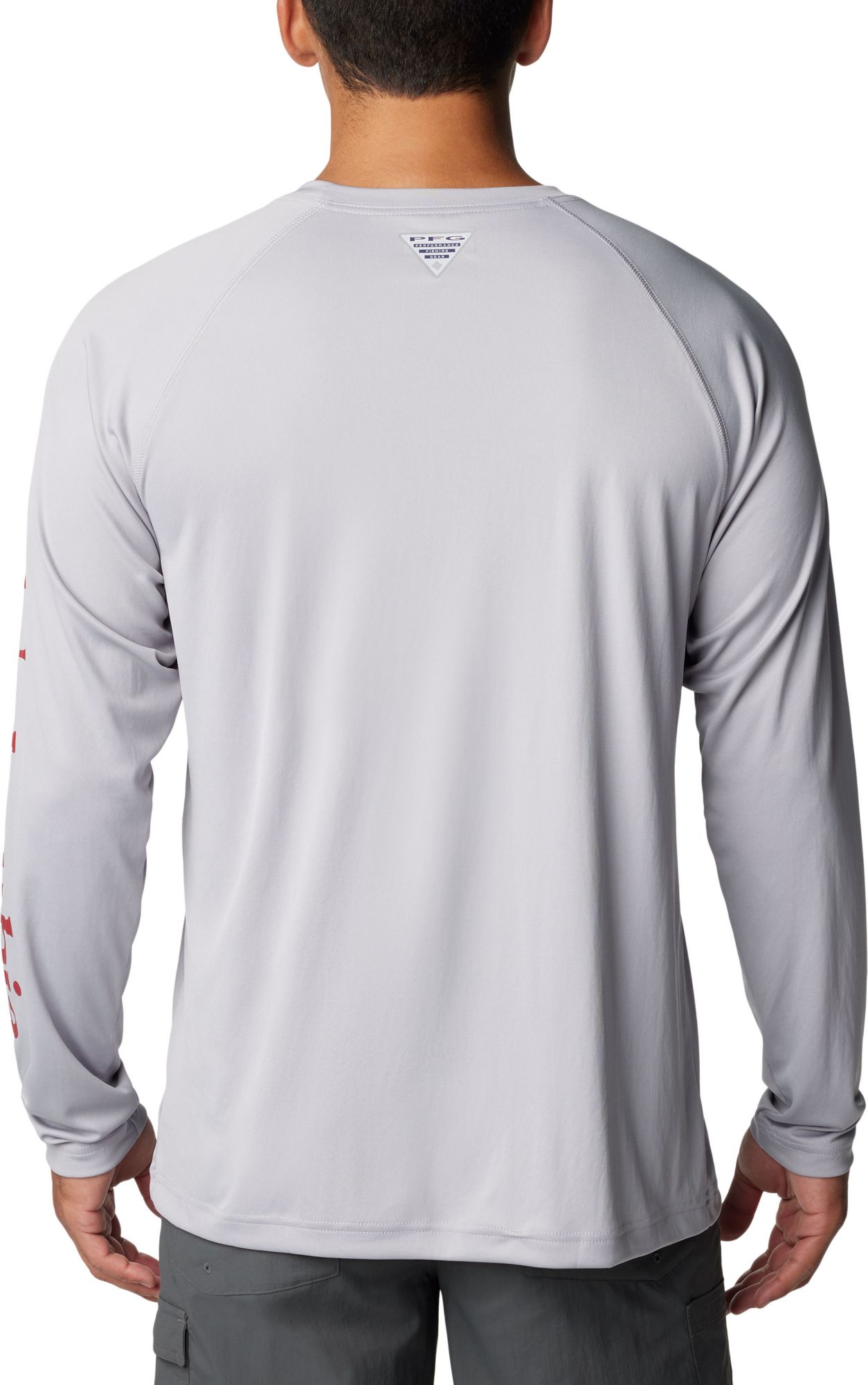 Columbia Men's Alabama Crimson Tide Grey Terminal Tackle Long Sleeve T-Shirt