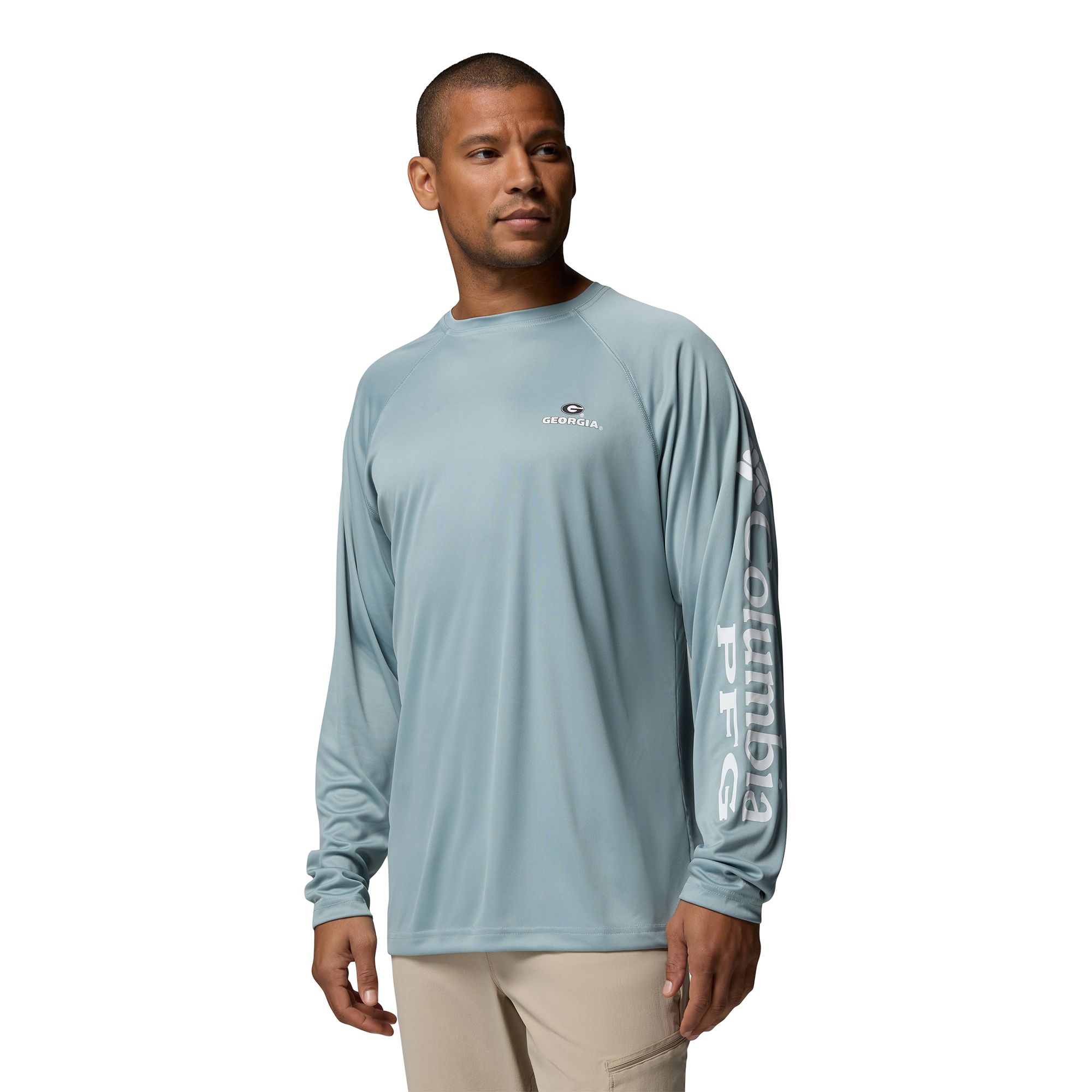 Columbia Men's Georgia Bulldogs Crushed Blue Terminal Tackle Long Sleeve Shirt product image