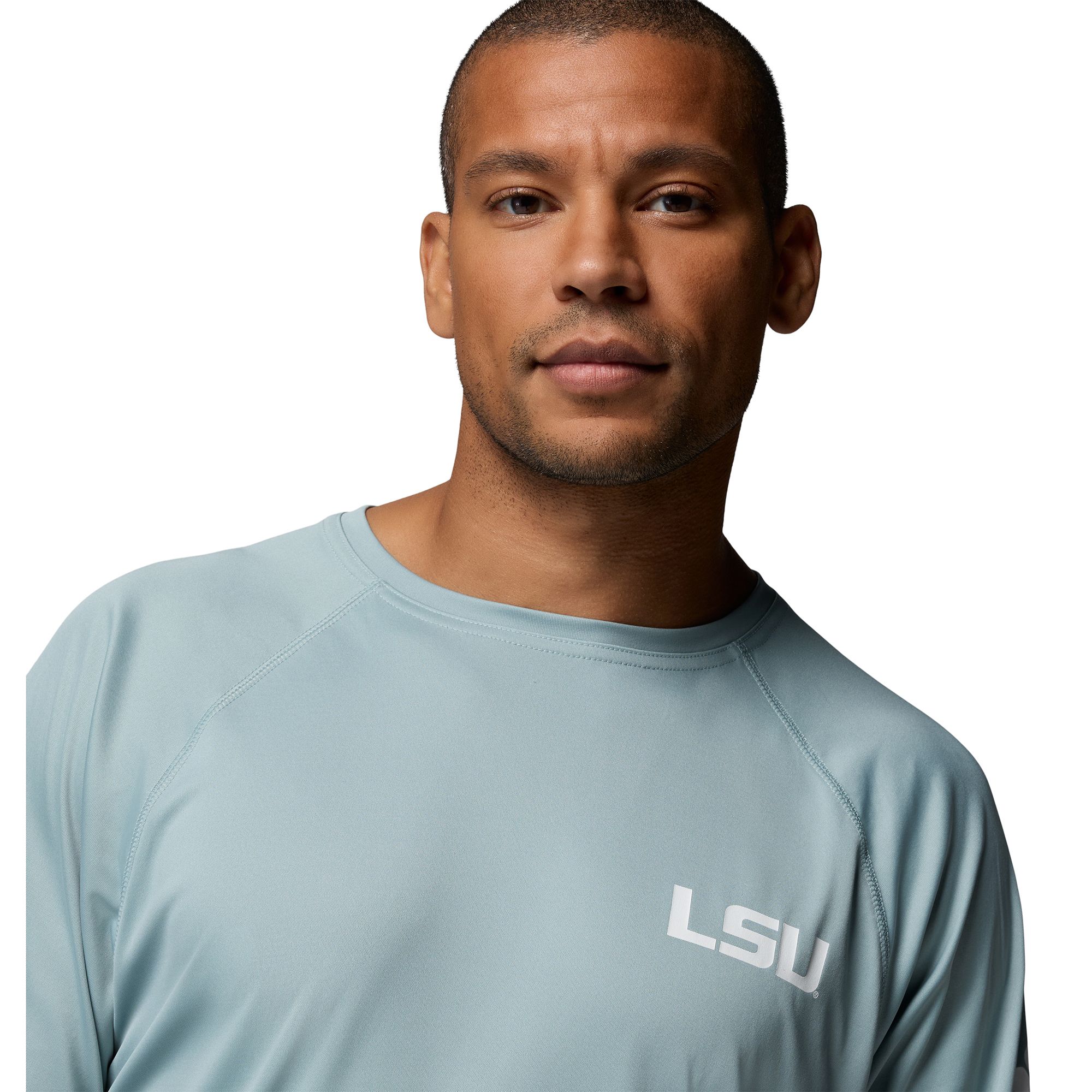 Columbia Men's LSU Tigers Crushed Blue Terminal Tackle Long Sleeve Shirt product image