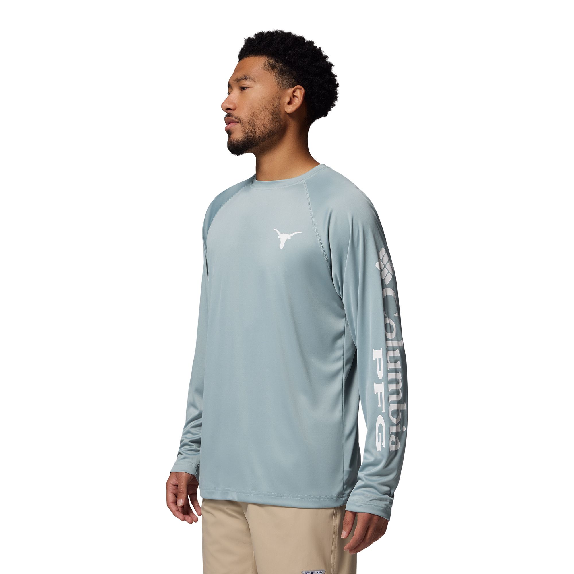 Columbia Men's Texas Longhorns Crushed Blue Terminal Tackle Long Sleeve Shirt product image