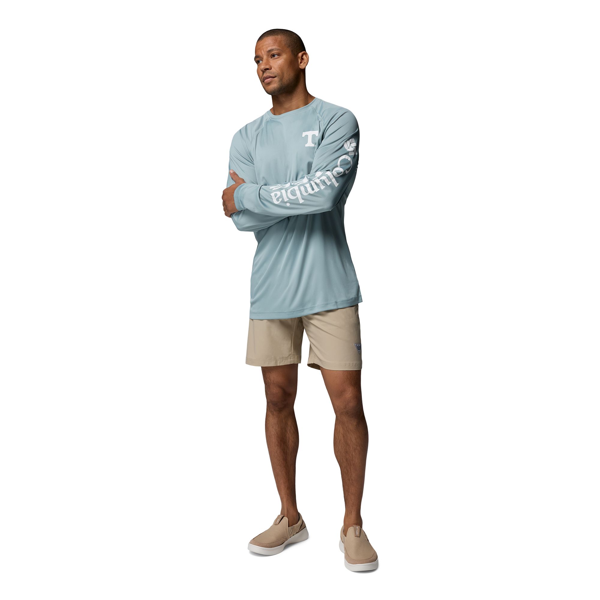 Columbia Men's Tennessee Volunteers Crushed Blue Terminal Tackle Long Sleeve Shirt product image