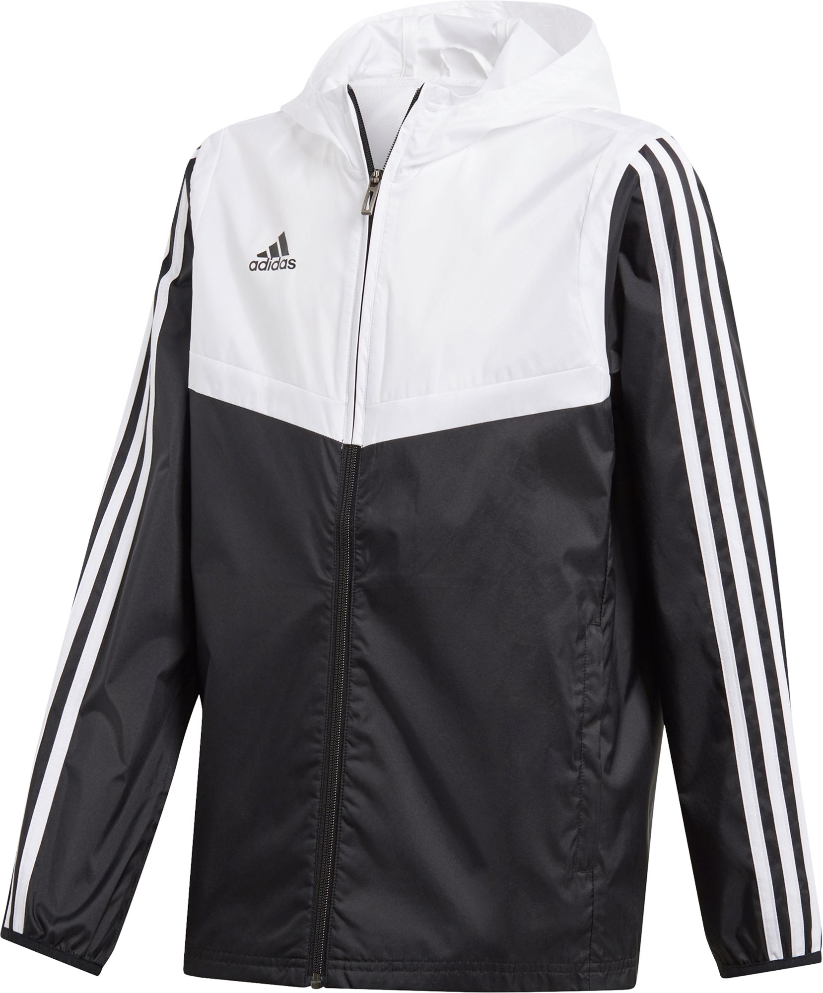 white and black adidas windbreaker