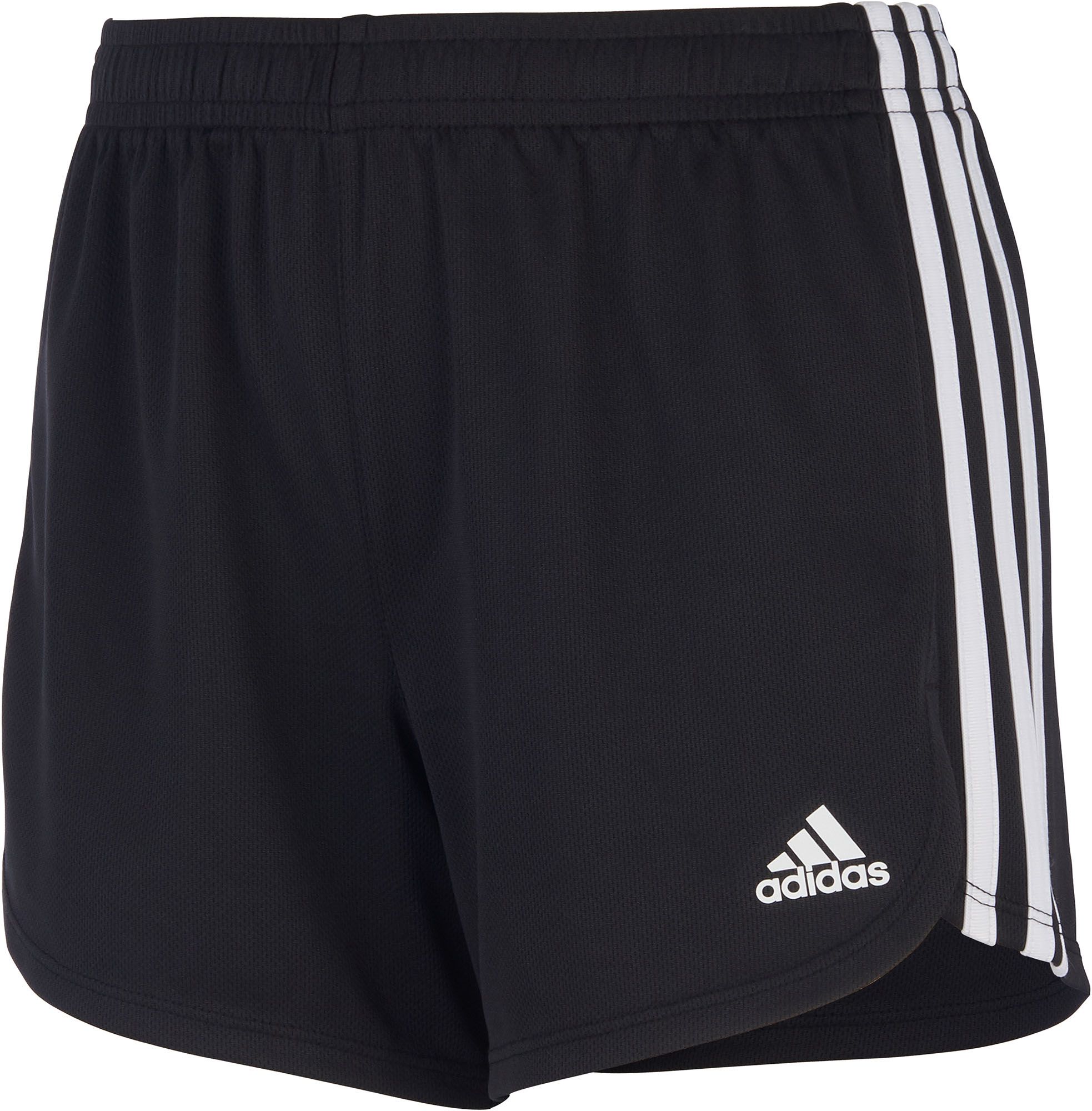 adidas running 3 stripe shorts in black