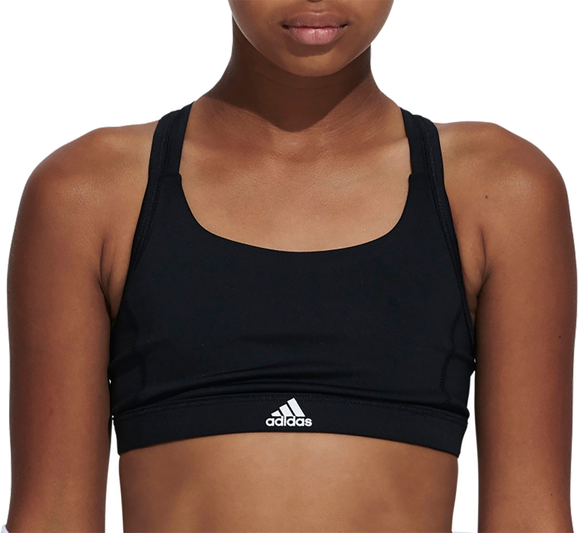 white adidas sports bra