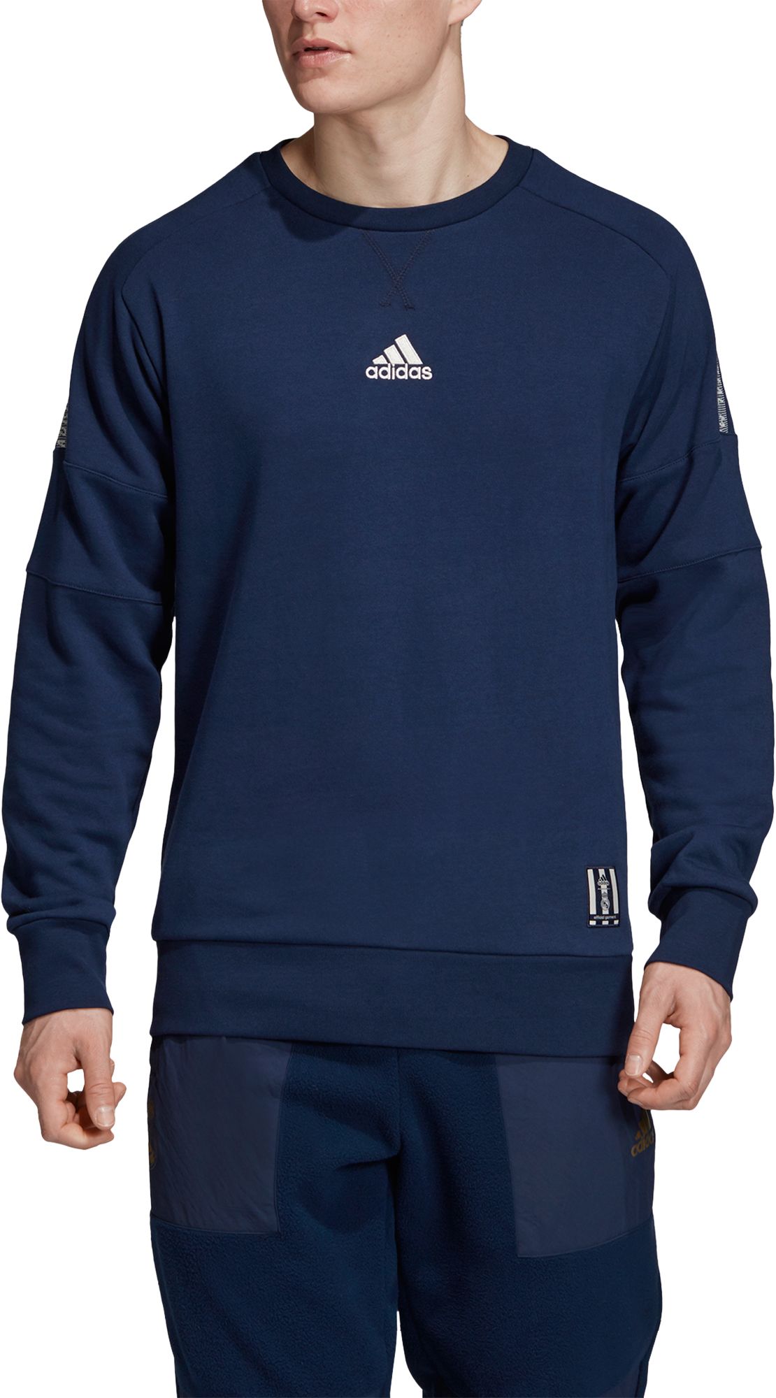 navy crew neck sweatshirt