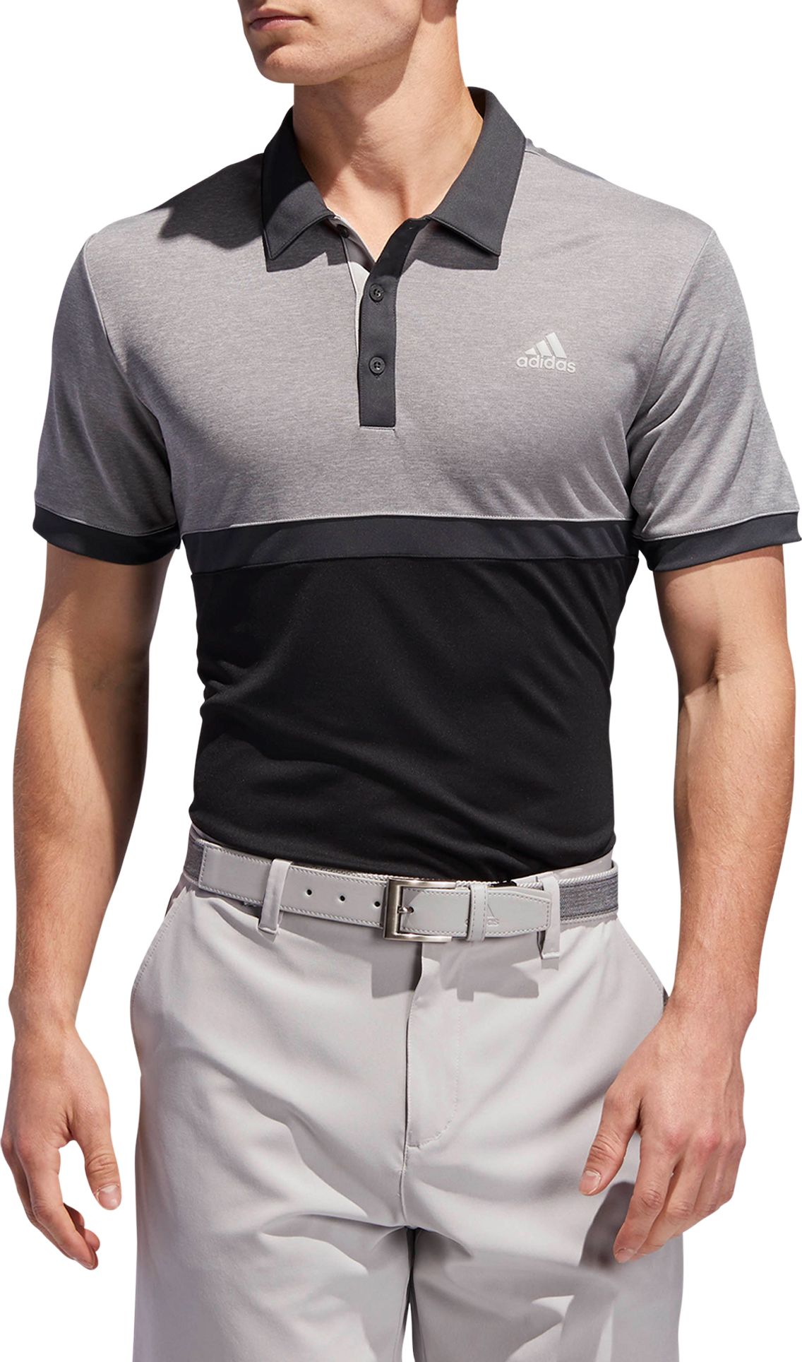 adidas men's drive novelty heather golf polo