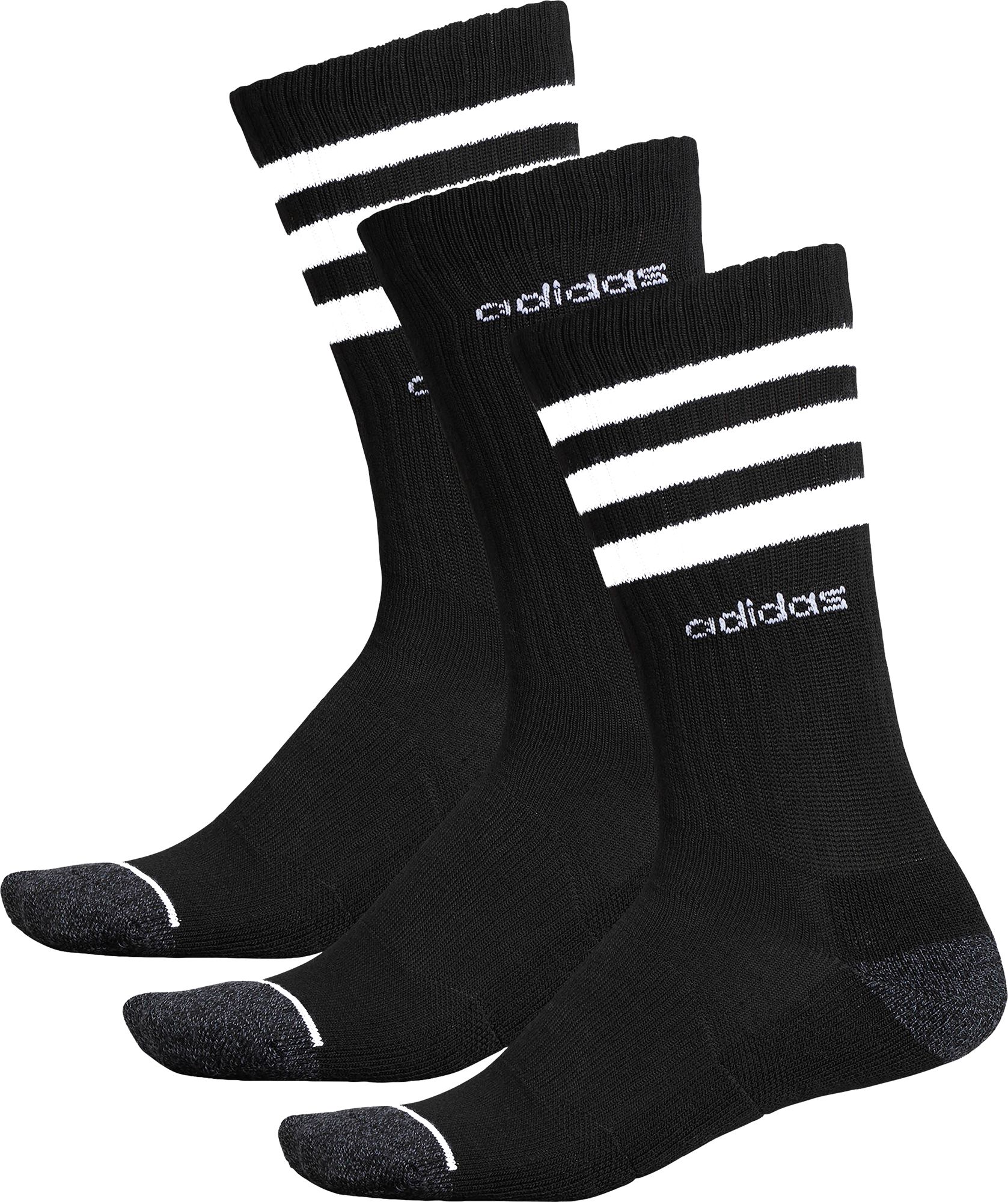 adidas men's black crew socks
