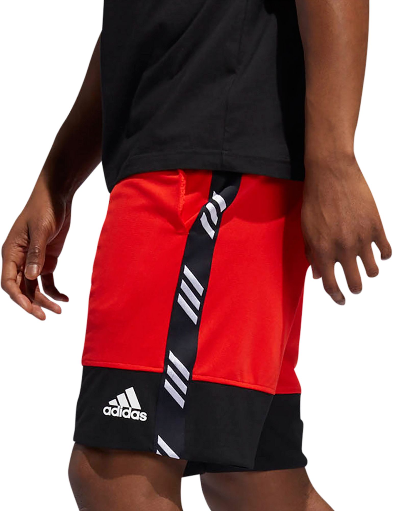 red adidas basketball shorts