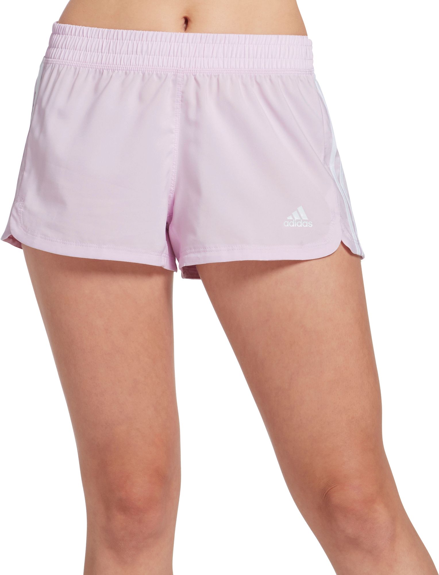 adidas 3 stripe poly shorts pink