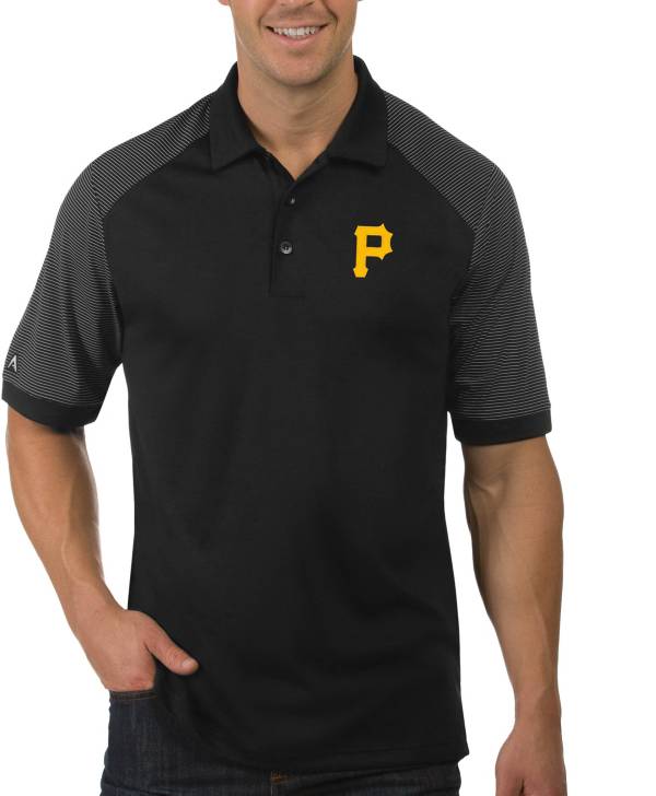 Antigua Men's Pittsburgh Pirates Engage Black Polo