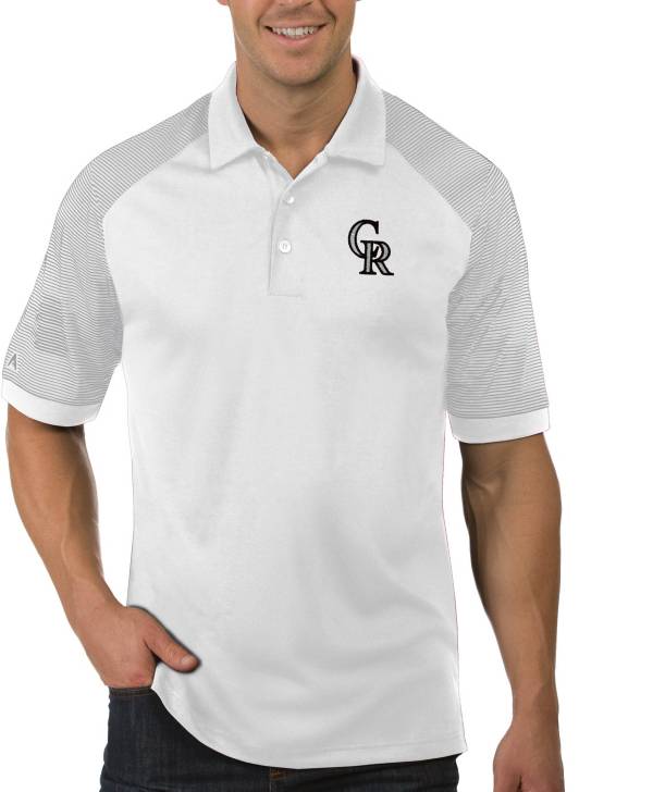 Antigua Men's Colorado Rockies Engage White Polo