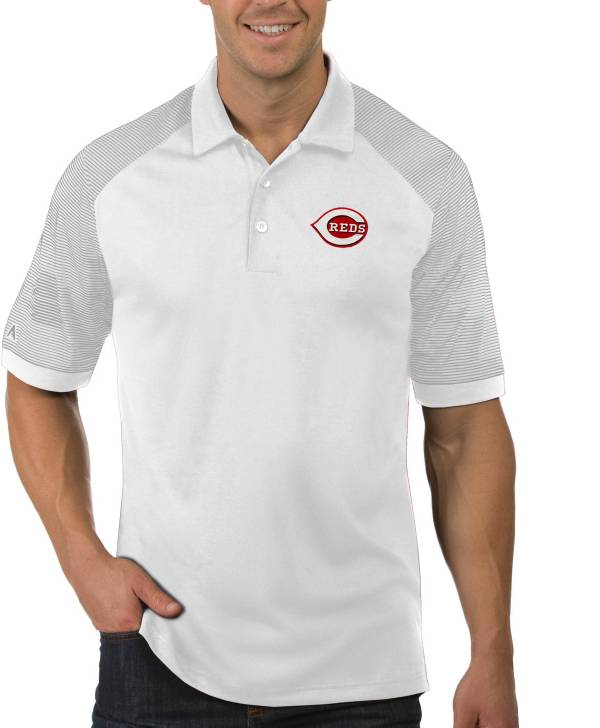 Antigua Men's Cincinnati Reds Engage White Polo