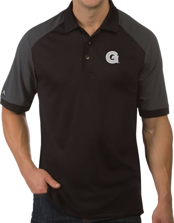 Antigua Men's Georgetown Hoyas Engage Performance Black Polo