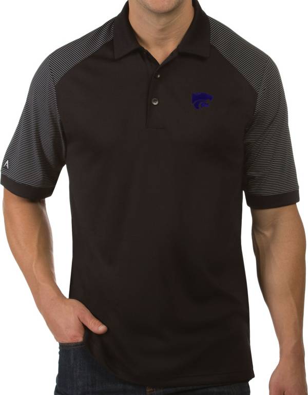 Antigua Men's Kansas State Wildcats Engage Performance Black Polo